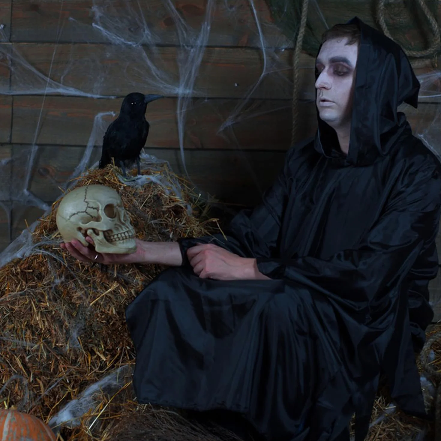 Czarna peleryna z kapturem, długi szlafrok dla dorosłych/dzieci, średniowieczny płaszcz, czarownica, cosplay, szlafrok na maskaradę, kostium na Halloween, imprezę cosplay, 180 cm