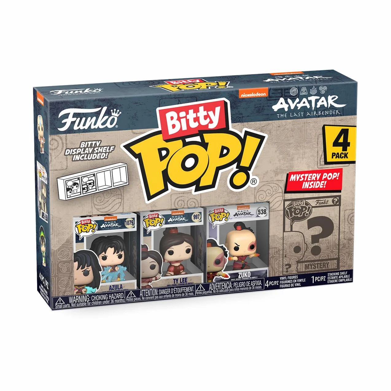 Funko Bitty POP! Avatar: the Last Airbenderand A Surprise Mystery Mini figurka - 0,9 cala (2,2 cm) do kolekcjonowania - w zestawie półka do układania w stosy - pomysł na prezent