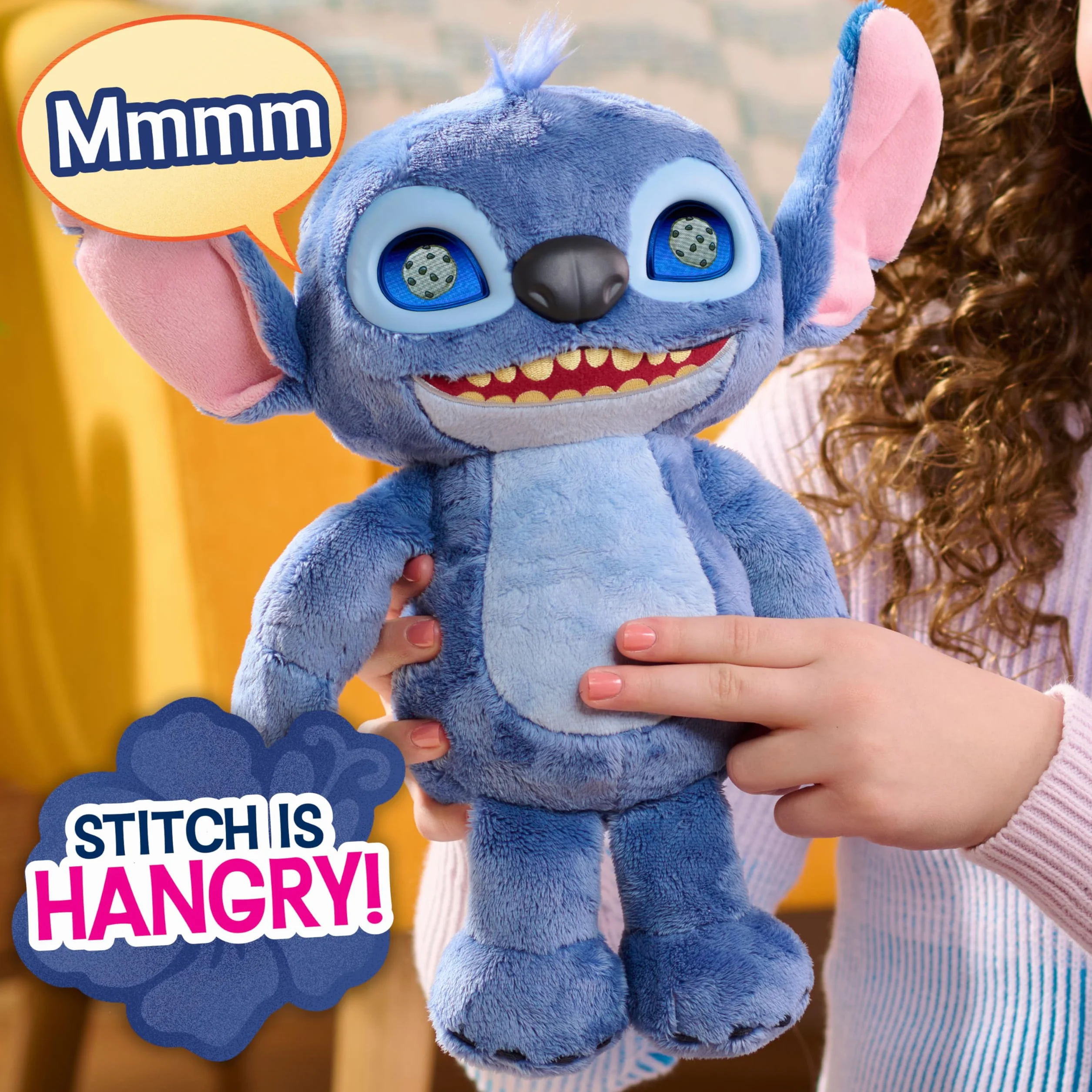 Disney Stitch Many Moods 14-inch Interactive Plush, 50+ sounds & phrases, LCD Eyes, inspired by Disney's new live-action Lilo & Stitch movie, Toy for Fans, Girls, Boys, Kids 3+ by Just Play