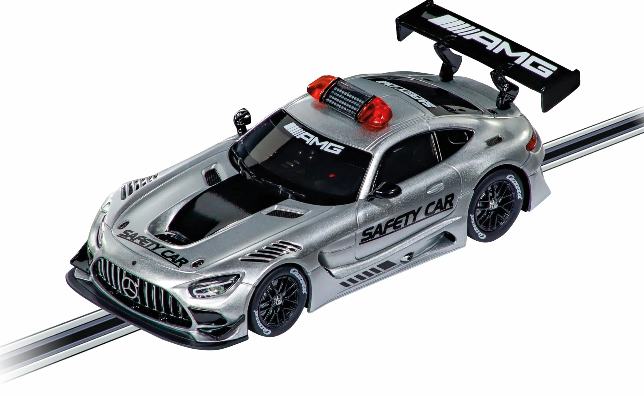 Carrera Evolution 20027777Mercedes-AMG GT3 EVO „Safety Car” gotowa do jazdy wyścigówka idealna dla dzieci i dorosłych wierna imitacja w skali 1:32 z funkcją oświetlenia