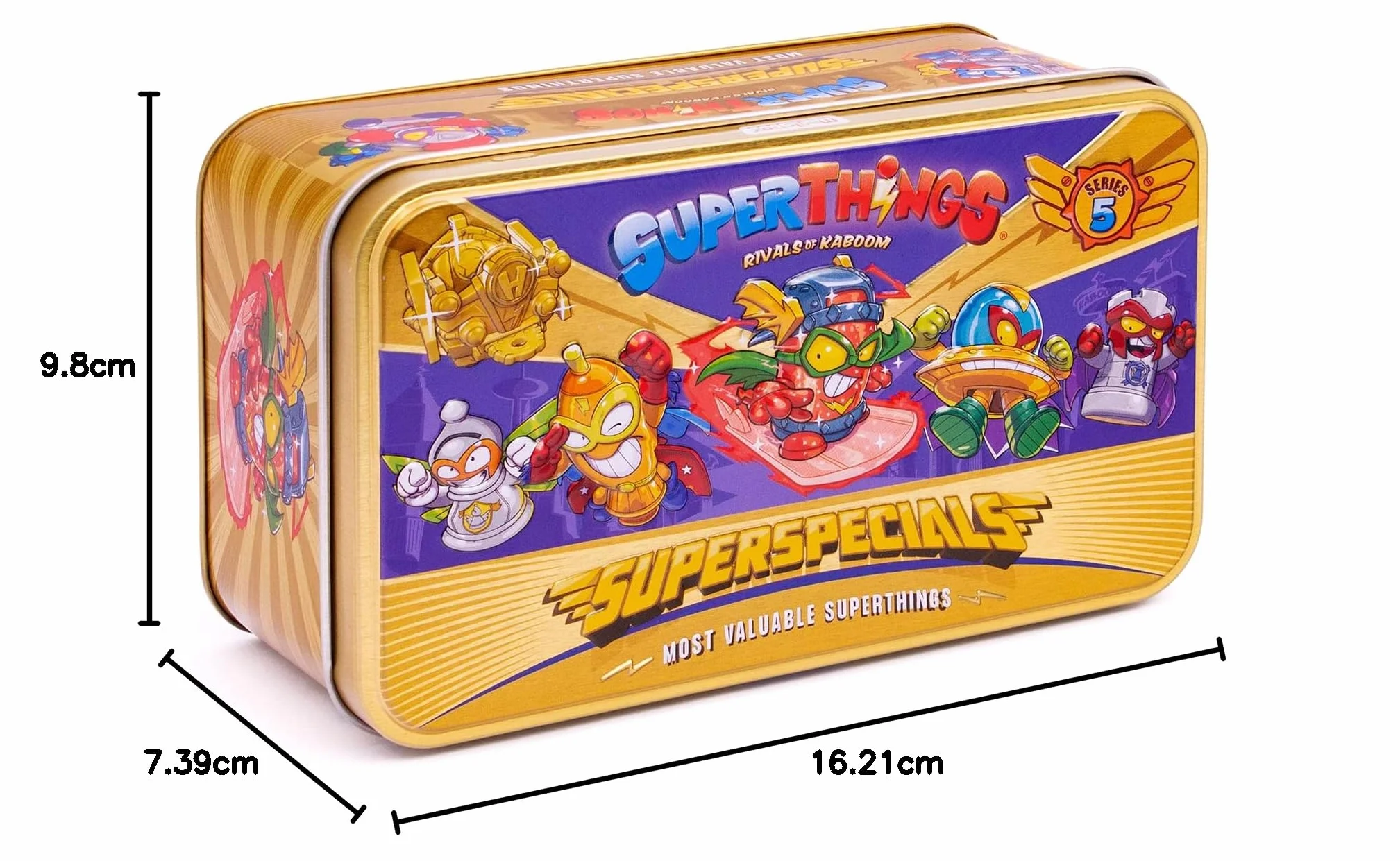 SUPERTHINGS Złota puszka seria 5 Kid Fury 2 złotych przywódców 6 srebrnych kapitanów 2 złote aerowagony