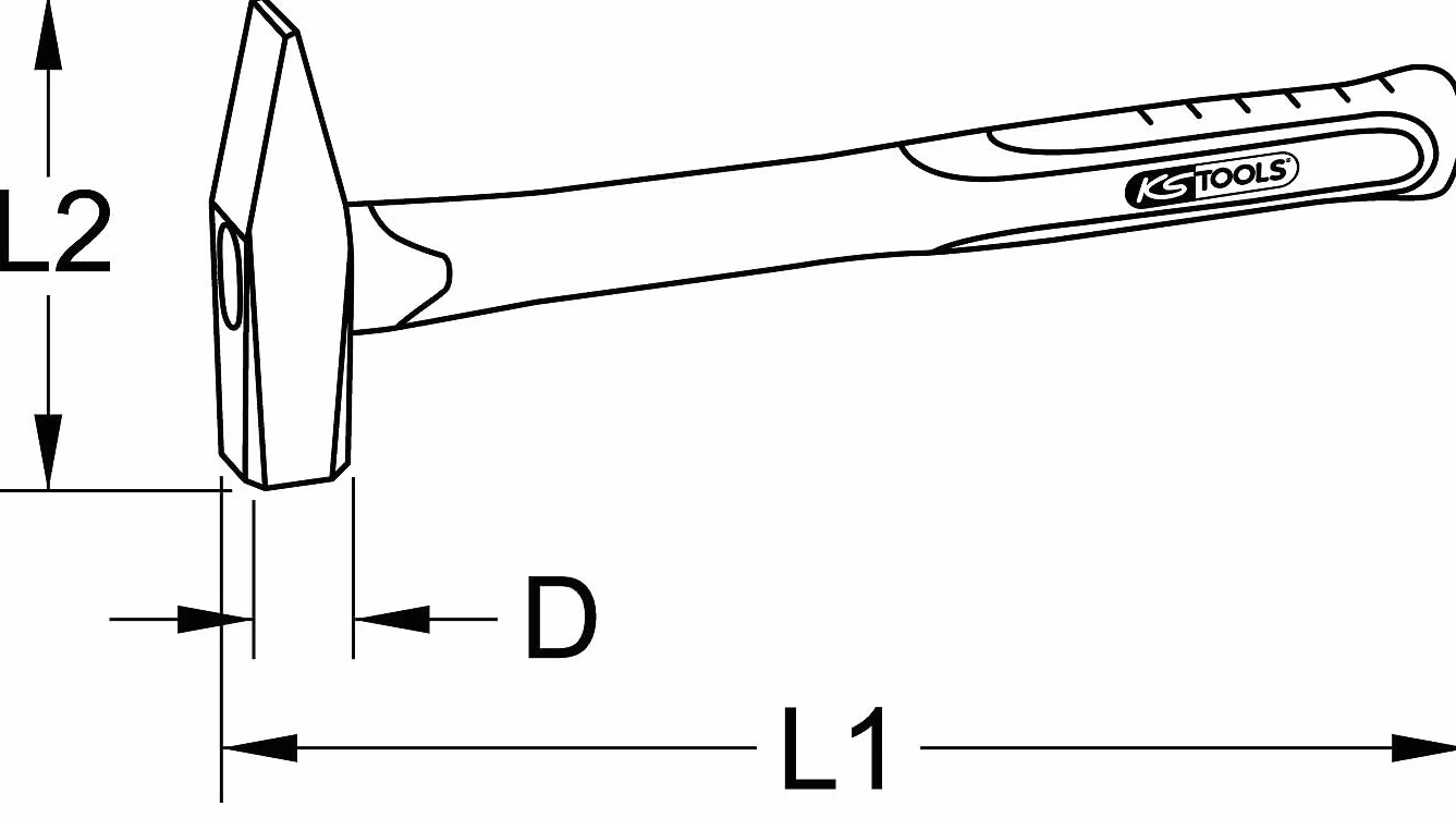 KS Tools 142.1404 Mlotek stolarski, 1500g, wlókno szklane