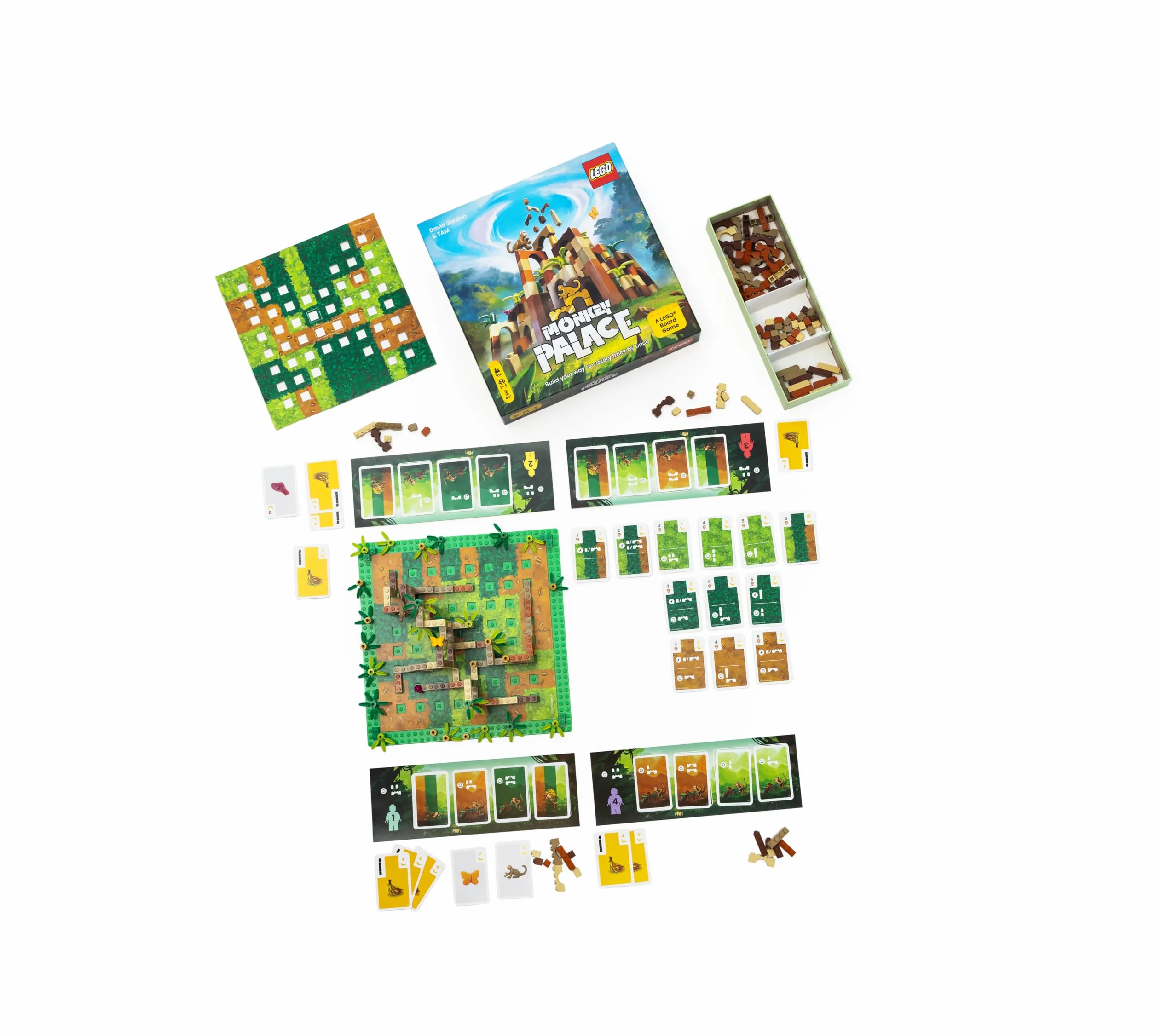 Dotted Games - Monkey Palace (edycja PL) Gra planszowa LEGO: Zbuduj drogę do zwycięstwa klocek po klocku! Rodzinna gra z układaniem klocków dla dzieci i dorosłych; Wiek 10+;2-4 graczy; Czas 45+ min.