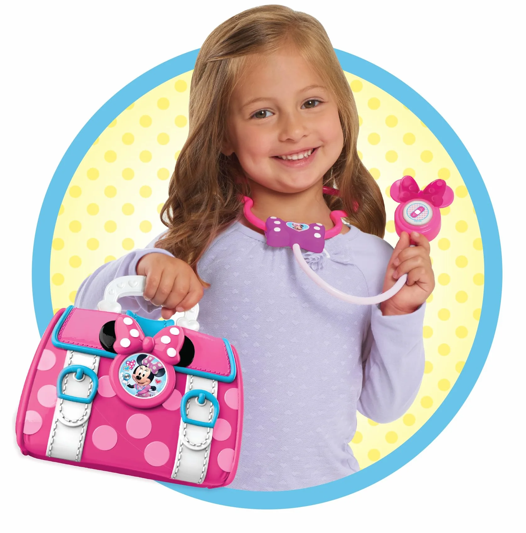Disney Junior's Minnie Mouse Bow-Care zestaw toreb lekarskich, przebieranie się i udawanie, zabawka dla fanów, dziewcząt, dzieci w wieku od 3 lat