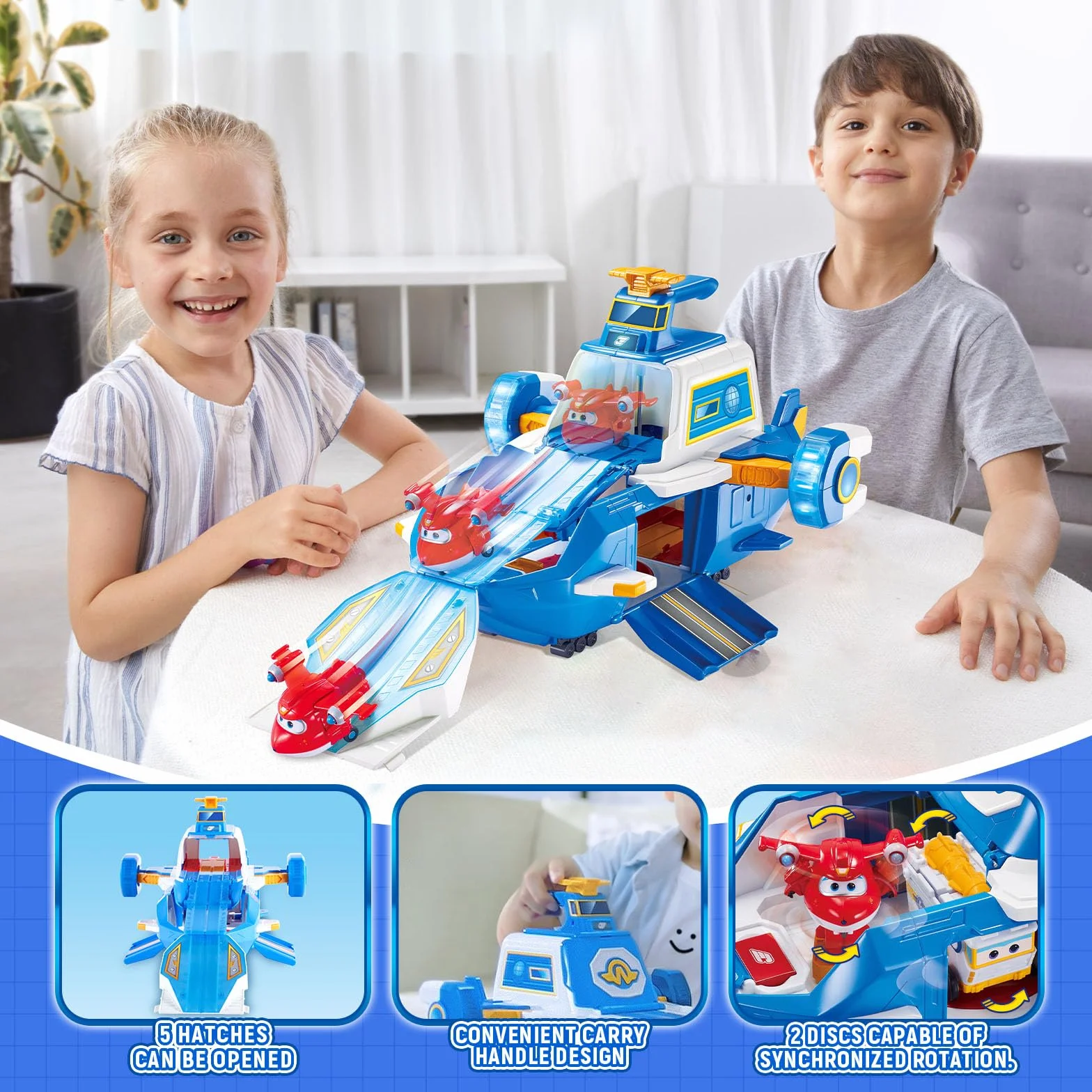 Super Wings Playset SW Aeroport World Aircraft Sezon 5 + 2 figurki TAB, zabawki dla dzieci w wieku 2, 3, 4, 5, 6, 7, 8 lat, chłopiec, dziewczynka