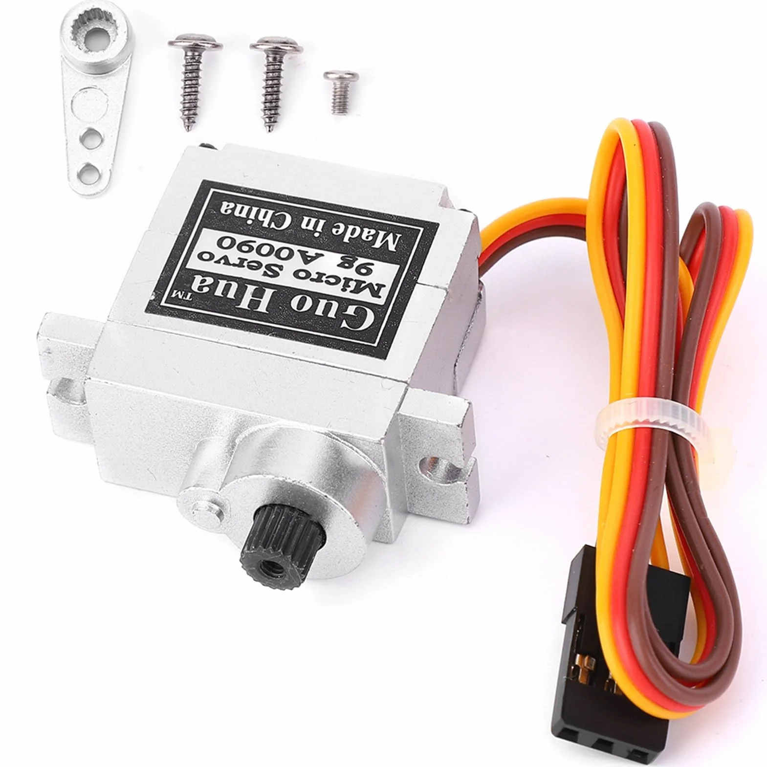 Wysoka dokładność Metalowe serwo 9G, RC Metal Servo Kierownica Akcesoria Dopasowanie, Ultra-Cichy Dźwięk Pasuje do WPL B1 B14 B16 B24 C14 C24 B36 1:16 RC Ciężarówka (srebrna)