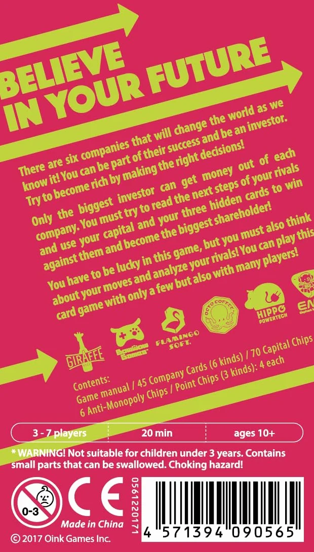 Oink Games 'Startups Strategy Game For Adults & Children • Become A Startup Investor • Best For Family Board Games Night • 10 Year Olds +