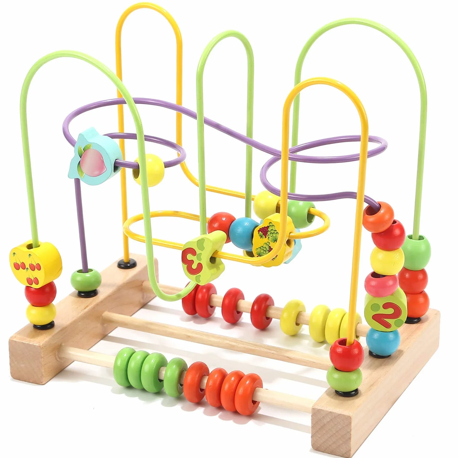 Jacootoys Drewniana pętla motoryczna na skuter, drewniana zabawka, ruchoma zabawka edukacyjna, zabawka dla dzieci