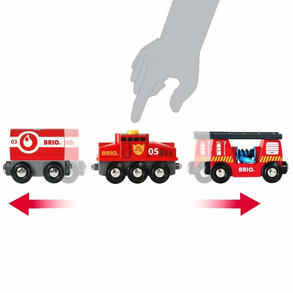 Brio 63384400 Pociąg Straż Pożarna (63384400) Bezpieczna Zabawka Dla Dzieci Powyżej 3 Lat,Kolorowy