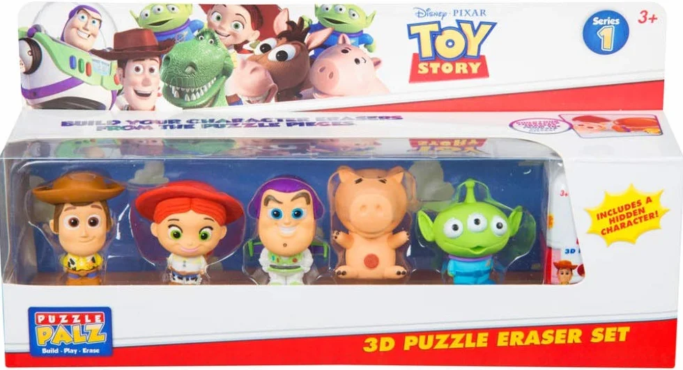 Sambro Disney Toy Story 4 figurki kolekcjonerskie, z Woody, Buzz, Alien, Hamm i Jessie, stwórz własne figurki z puzzli, od 3 lat, 1 ukryta figurka