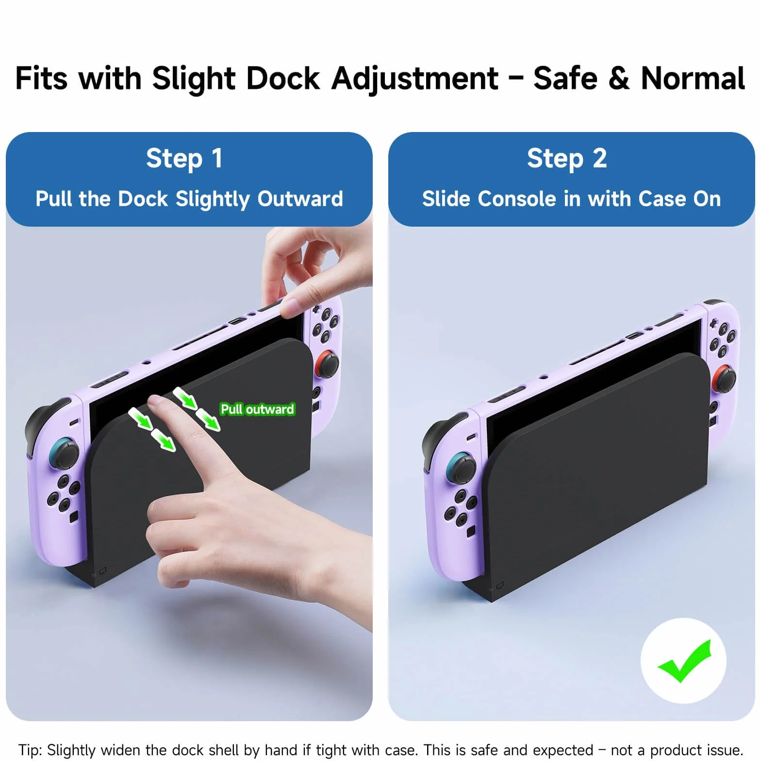 JEMDO Etui ochronne kompatybilne z przełącznikiem 2025, dokowane, TPU Cover Accessories for Switch Console and Grip Joy-Con, the Switch Protector with 4 Thumb Grip Caps, Purple