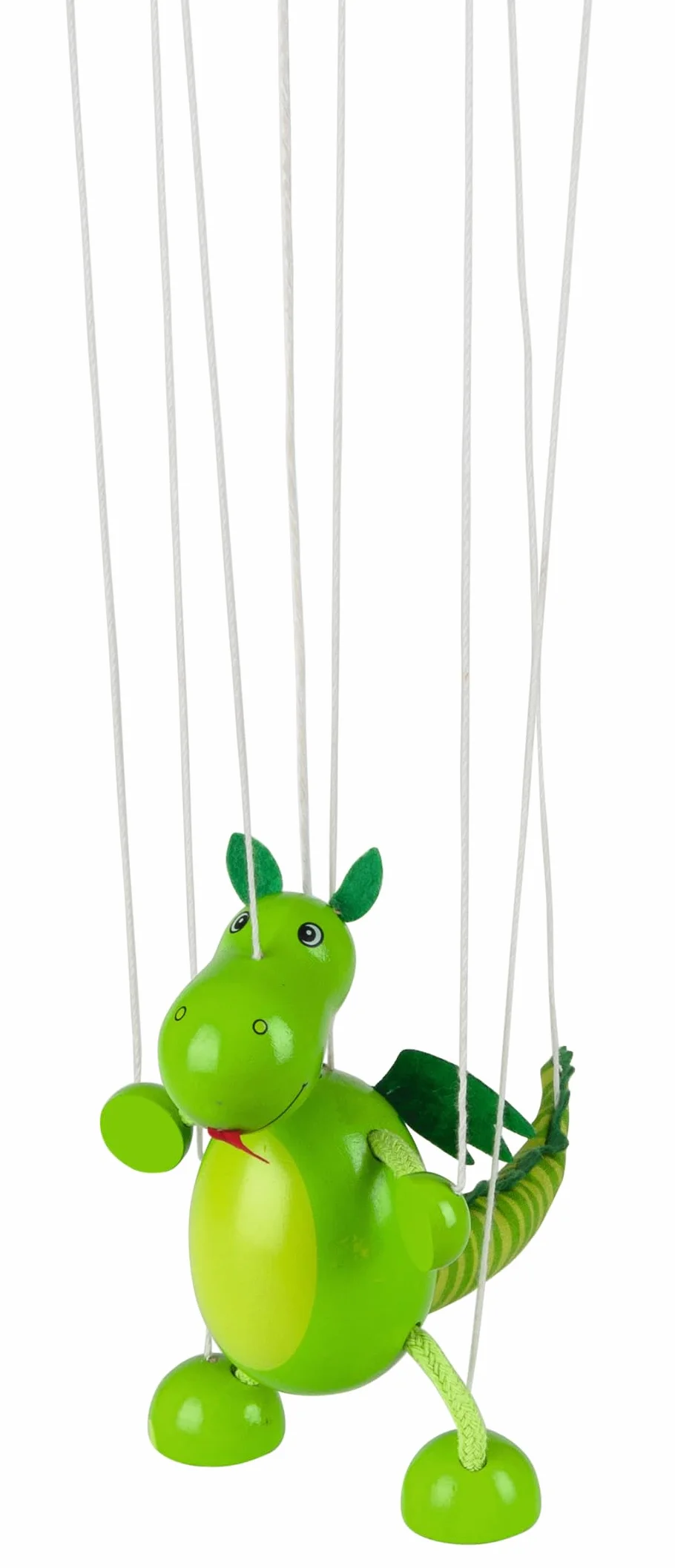 Marionette Dinosaurier: H (Gesamt)= 38 cm, H (Figur)= 16 cm, Stoff & Holz, per Stück