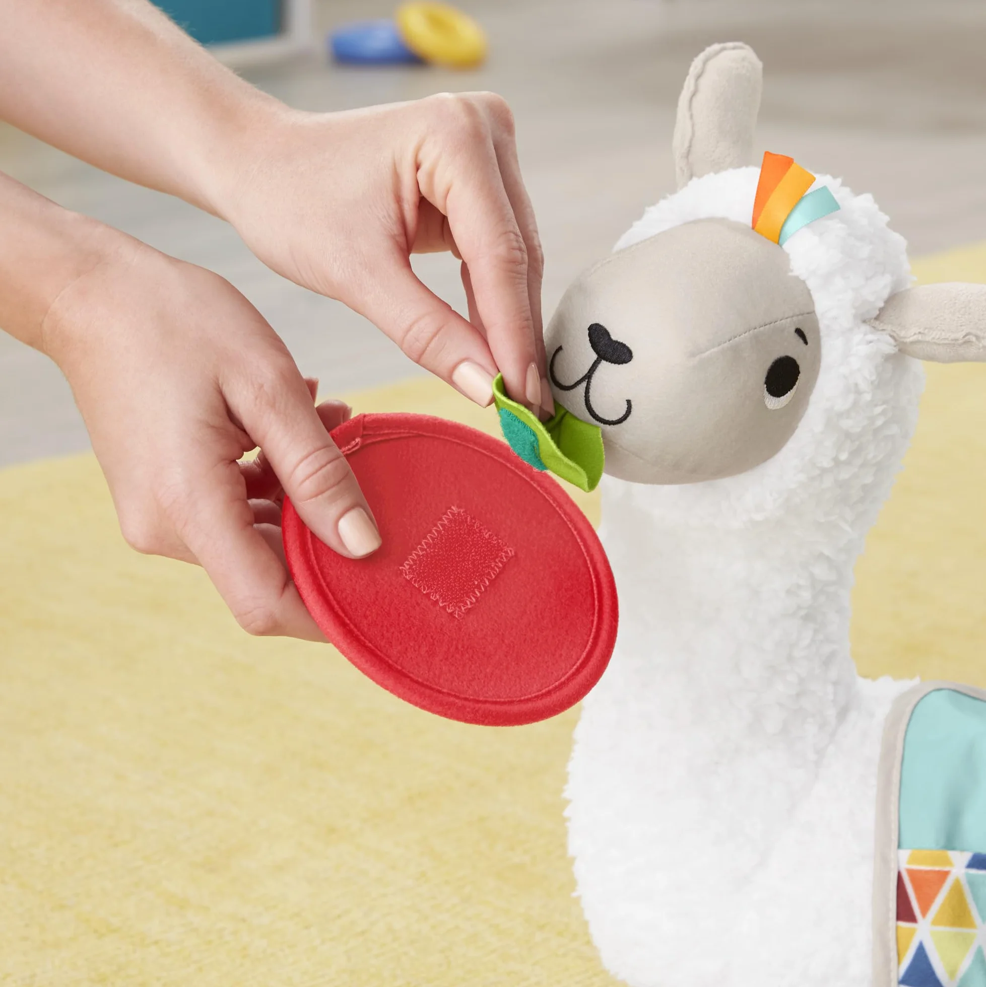 FisherPrice GLK39 4w1 Poduszka Sensoryczna do Zabawy Lamy dla Niemowląt od Urodzenia