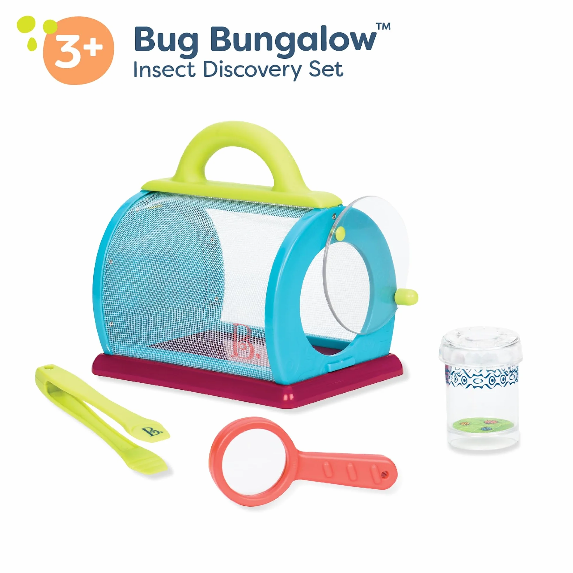B. Toys By Battat Bug Bungatow Zestaw do Łapania Owadów, Wielokolorowy, ‎19.69 x 12.7 x 14.22 cm; 358.34 g, 4 Elementy