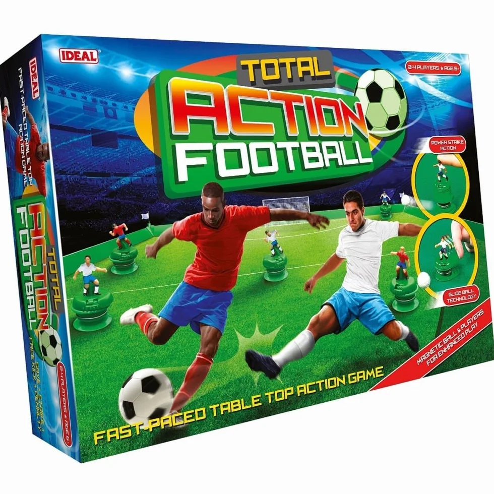 IDEAL, Total Action Football: Fast paced table top football action game!, Family Games, For 2-4 Players, Ages 6+