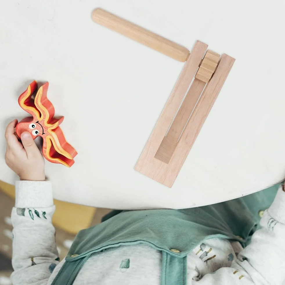 Gadpiparty 4 szt. drewniana grzechotka wytwarzająca hałas, tradycyjna meksykańska grzechotka instrument, zabawka do raczkowania, zabawka edukacyjna dla dzieci, imprezy sportowe