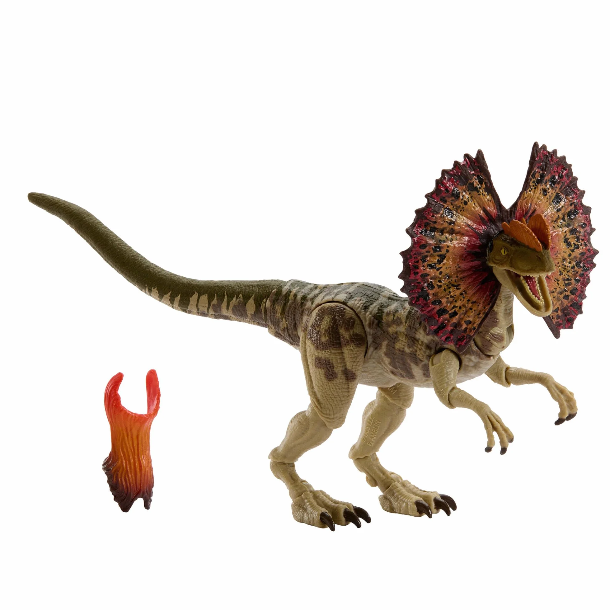 Jurassic World Kolekcja Hammonda Dilofozaur Dinozaur Figurka premium, realistyczne oczy, ruchome punkty i dodatkowa głowa, zabawka dla dzieci 8+, fanów i kolekcjonerów, JKM93