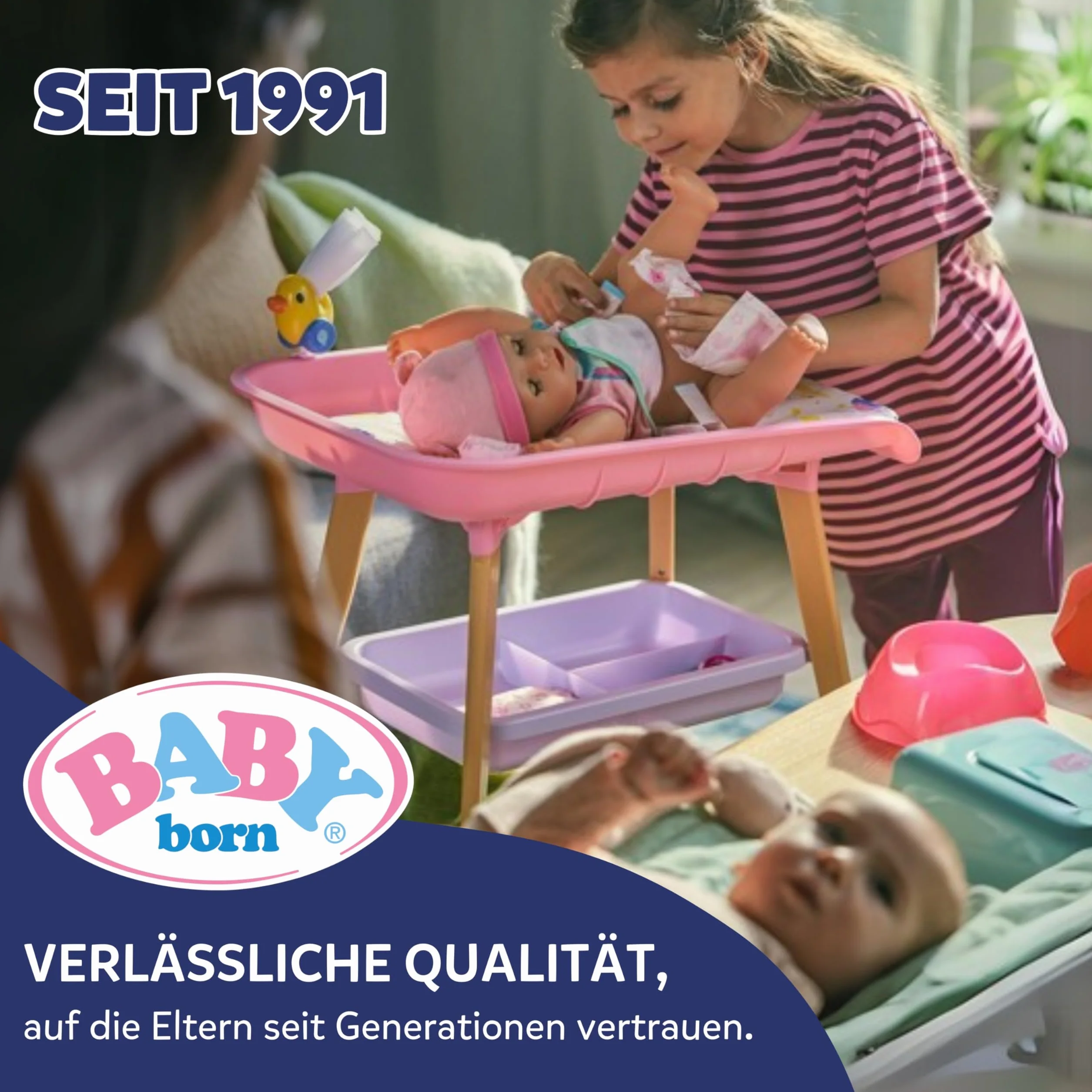 BABY born Stół do karmienia z funkcją oświetlenia i dźwięku, z ponad 10 różnymi potrawami i napojami, dla lalek 43 cm, 840634 Zapf Creation