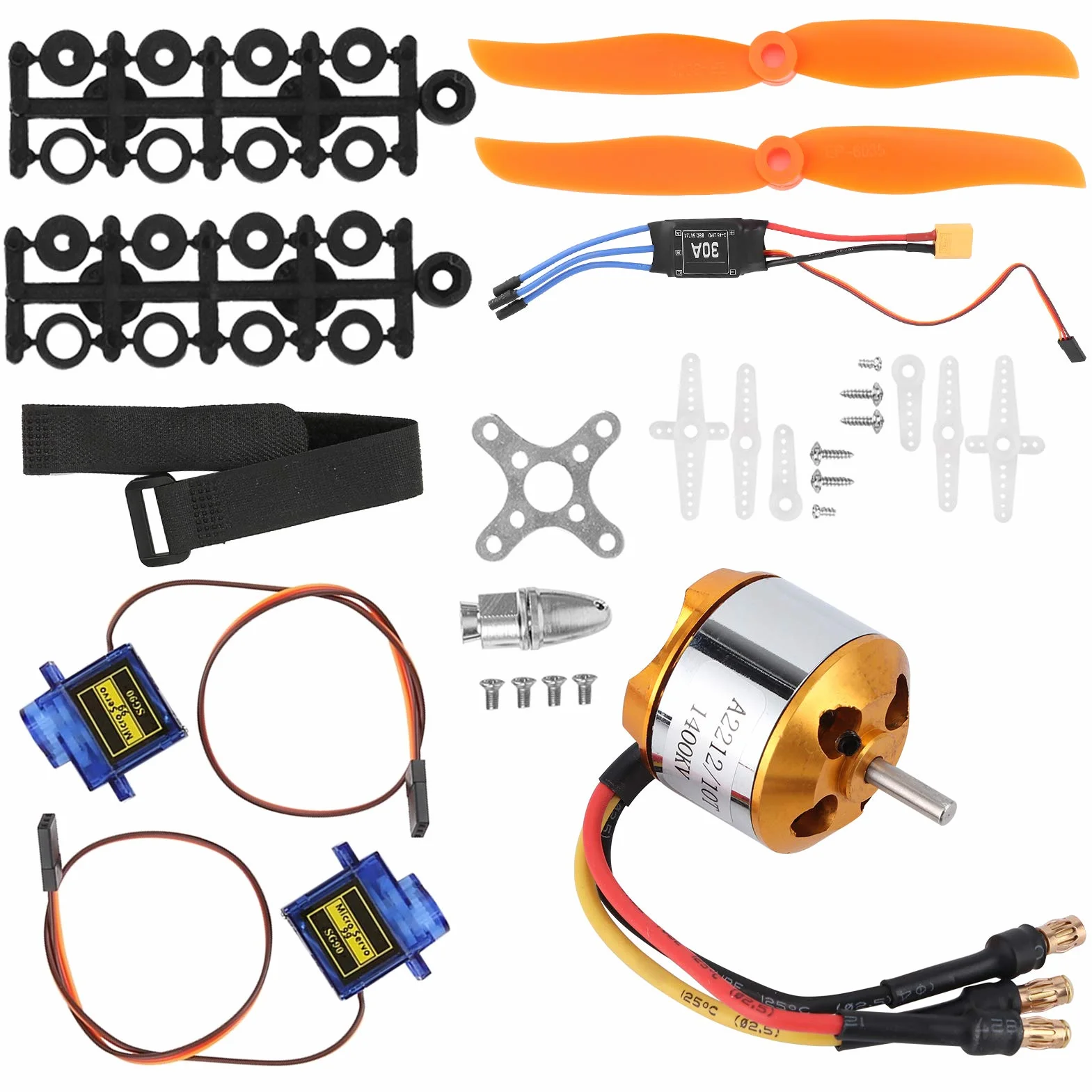 Zestaw helikoptera, silnik 2212 1400KV + śmigło 8060 + serwo 9G + akcesoria do helikoptera 30A XT60 ESC RC