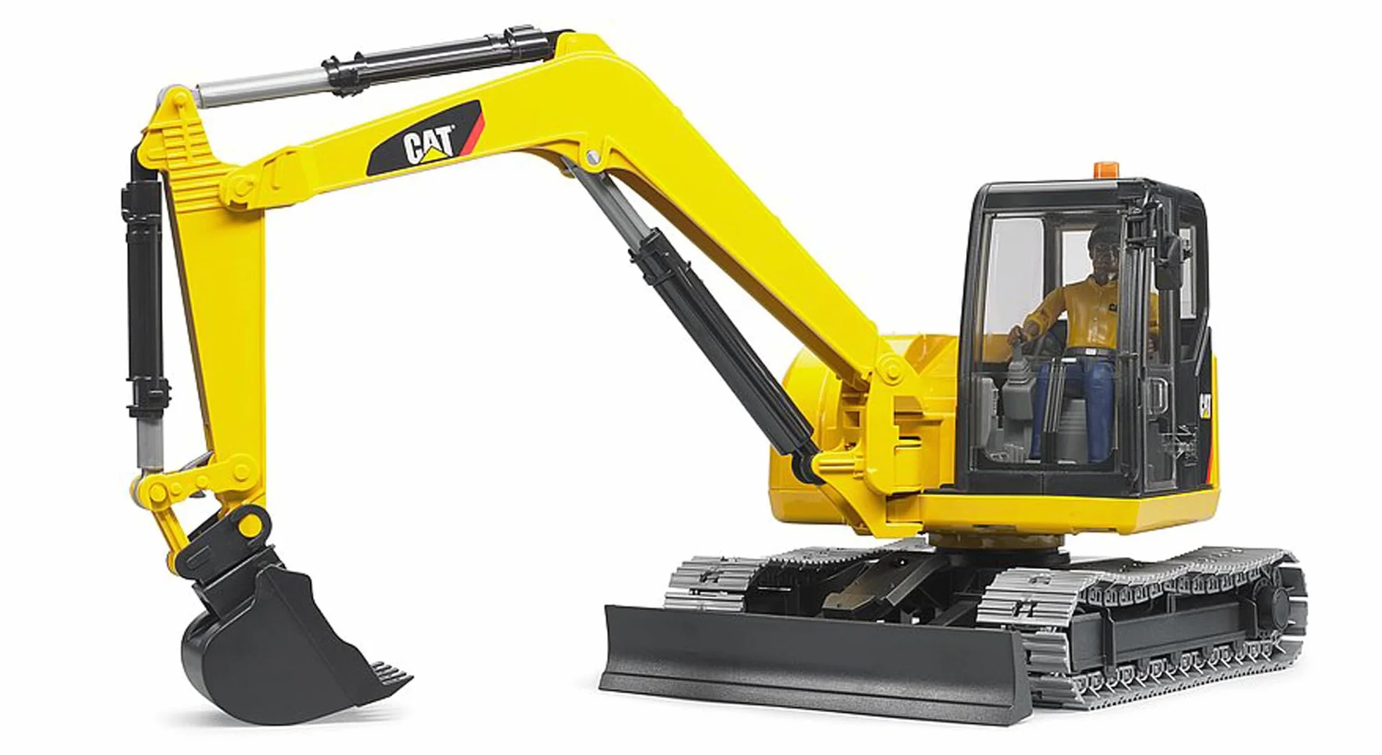 bruder 02466 - Minikoparka Cat z pracownikiem - 1:16 Pojazd budowlany, plac budowy, koparka, pracownik, bworld, maszyna budowlana, zabawka