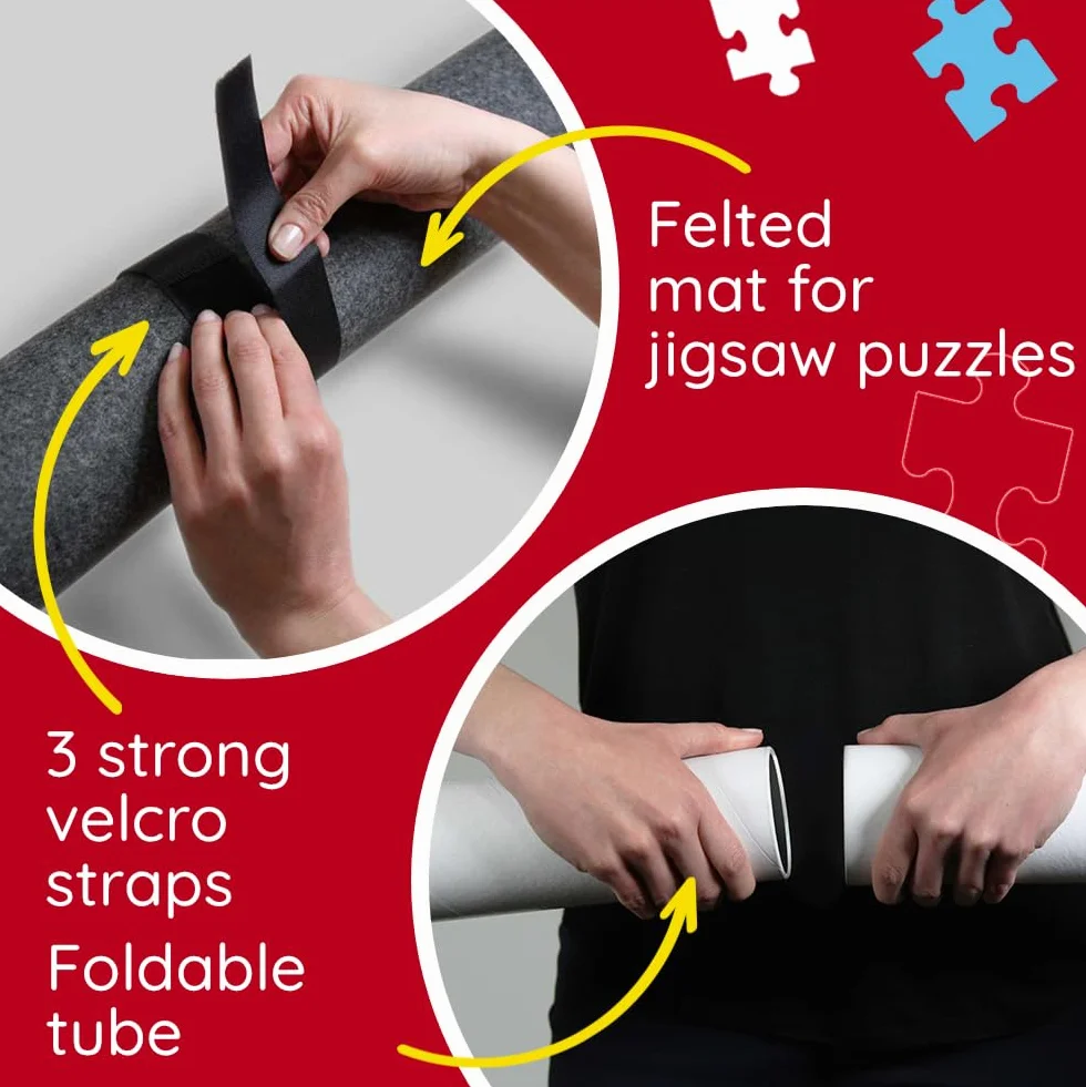 Trefl - Mata do Układania Puzzli, 500-3000 Elementów Trefl– Do Przenoszenia i Przechowywania Puzzli, Mata z Mocnymi Rzepami, Duży Rozmiar, Do Układanek o Rozmiarze do 116x85 cm