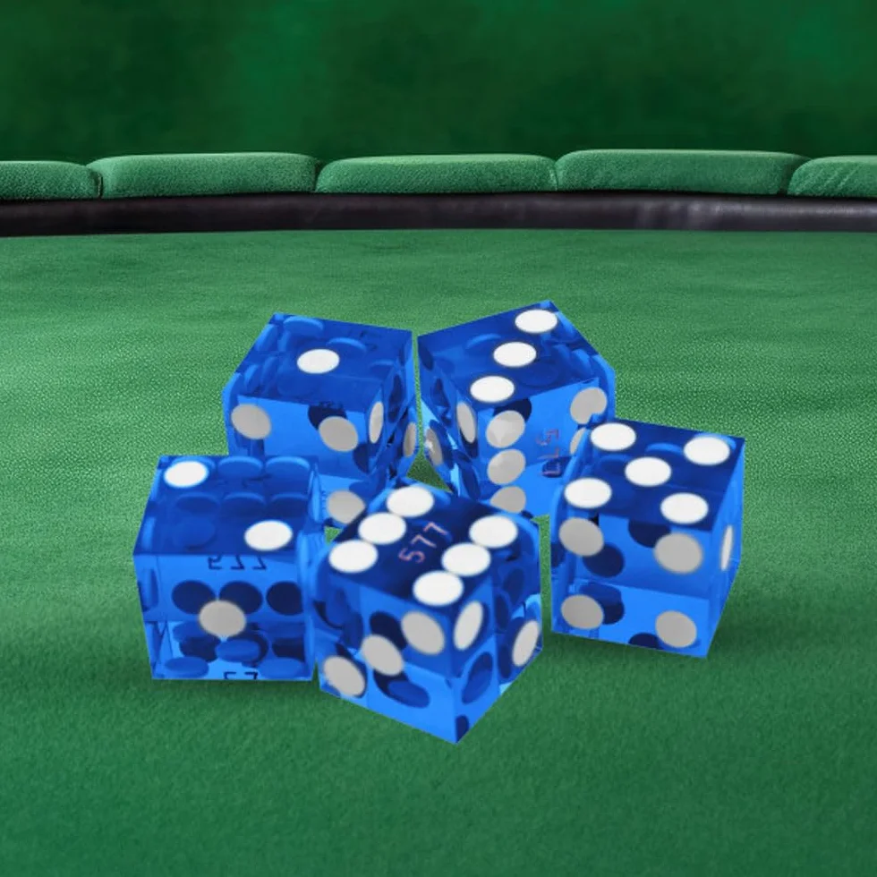 Trademark Poker Zestaw kości kasynowych klasy A 19 mm (niebieski)