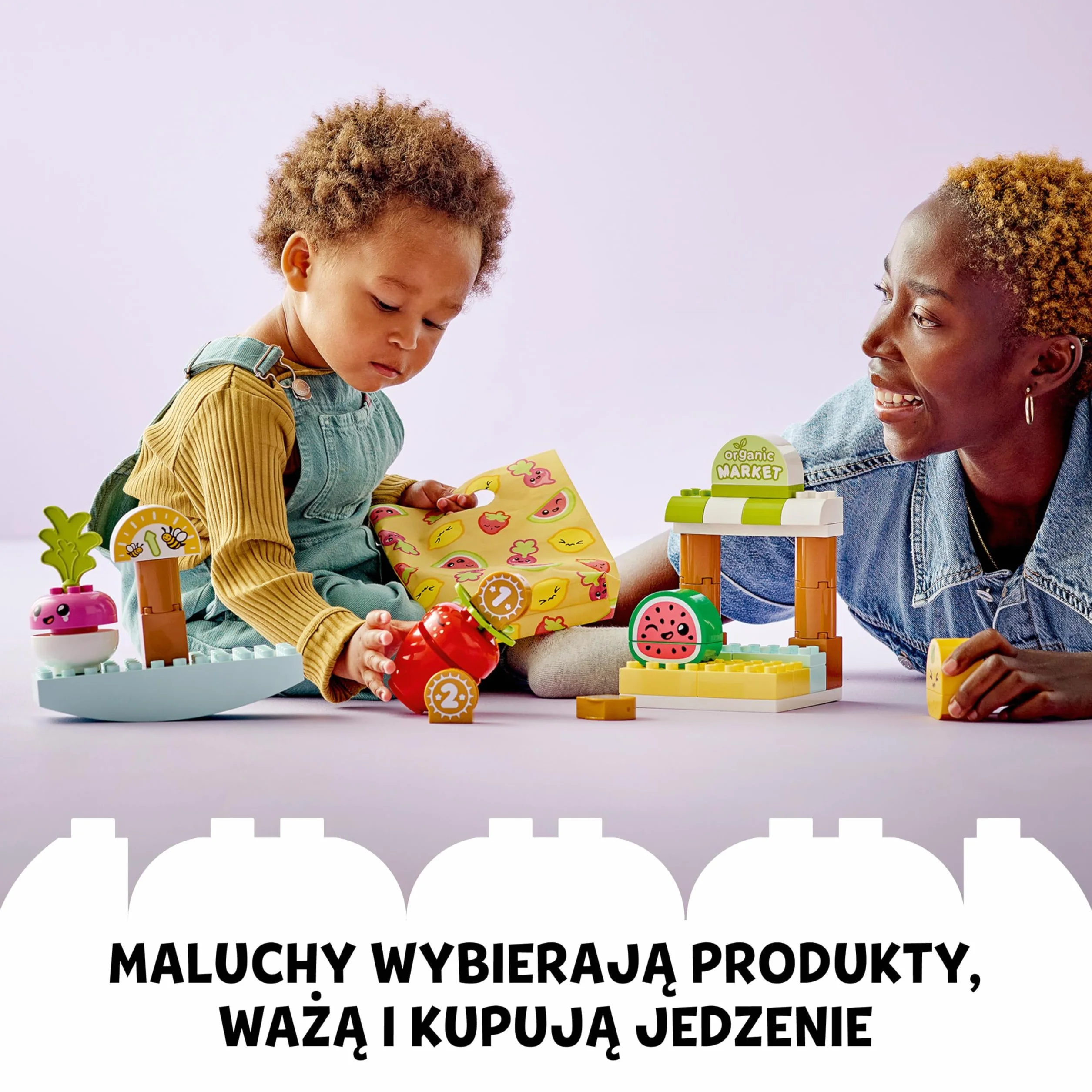 LEGO DUPLO My First Ryneczek bio, Zabawkowe Owoce i Warzywa, Zabawka Edukacyjna dla Dziecka do Nauki Cyferek, Układanie w Stosy dla Dzieci w wieku od 18 miesięcy do 3 lat, Pomysł na Prezent, 10983