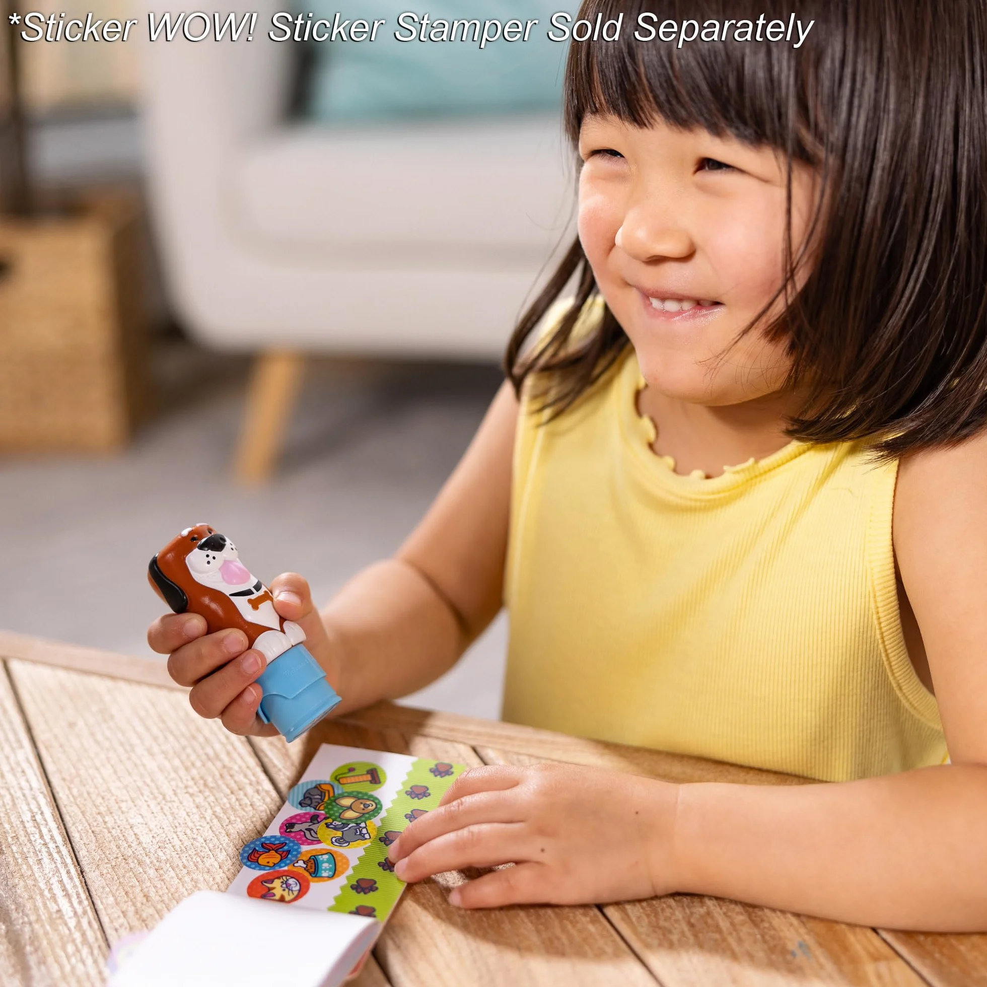 Melissa & Doug Naklejka WOW Mini podkładka do aktywności i 200 naklejek uzupełniających do naklejek, stempli, sztuki i rzemiosła, Fidget Toy Collectibles – naklejki dla zwierząt domowych