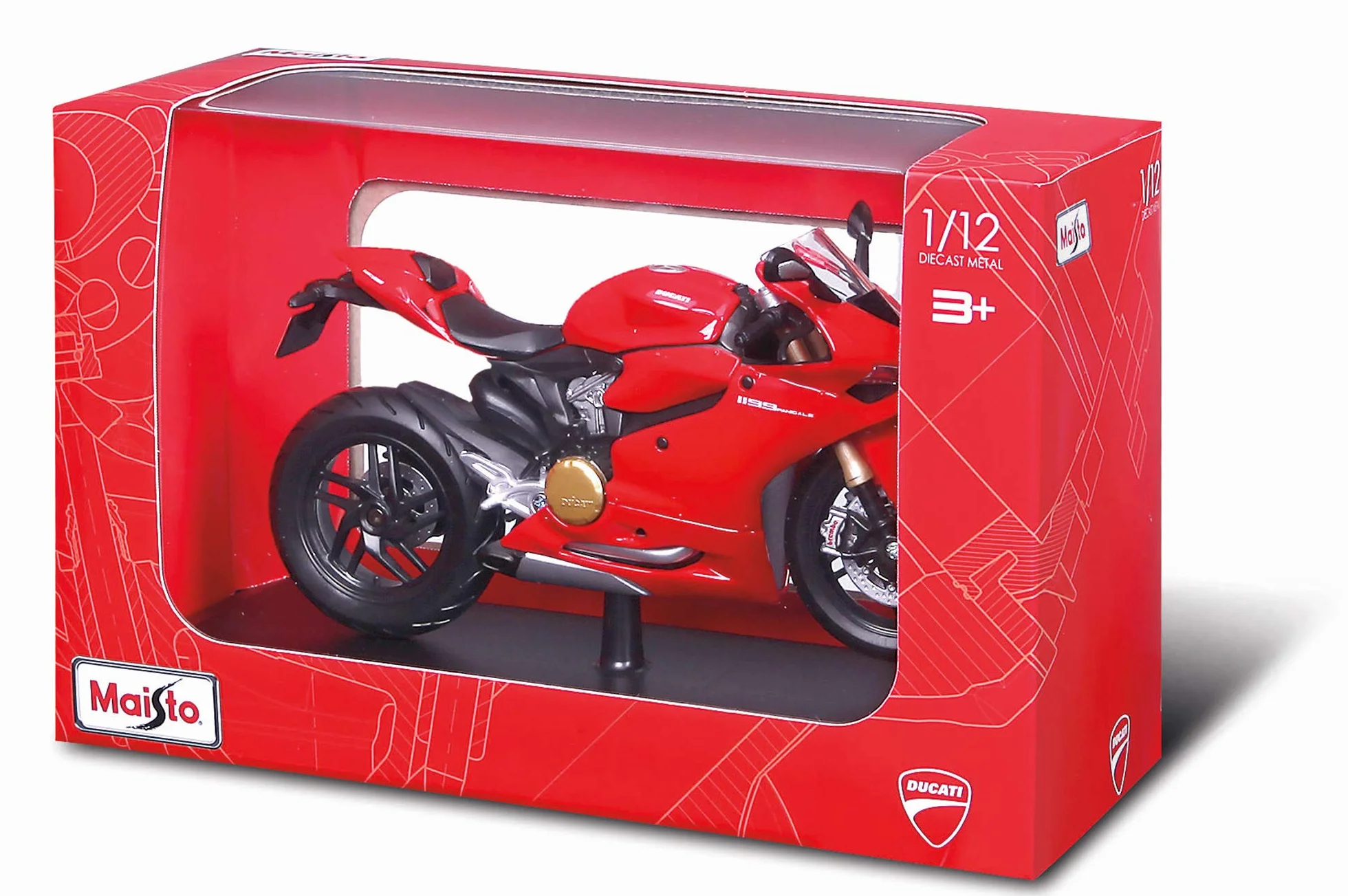 Maisto M32704 DUCATI 1199 PANIGALE motocykl model motocykla, czerwony, mały