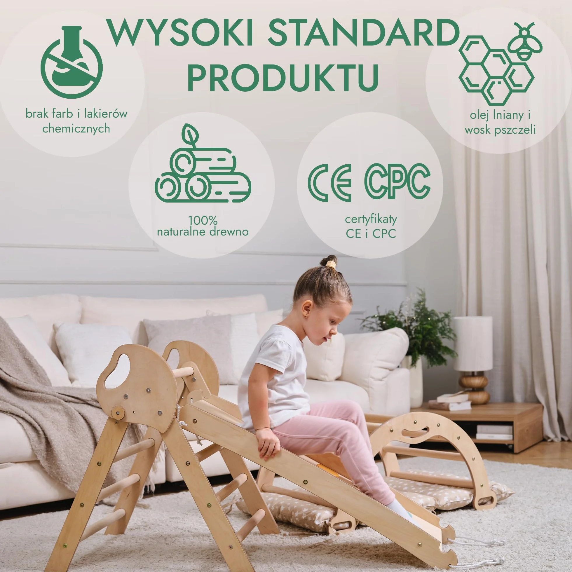 Goodevas Montessori zestaw rusztowań wspinaczkowych 5 w 1: do wnętrz, trójkąt wspinaczkowy, łuk wspinaczkowy z poduszką i zjeżdżalnią dla dzieci, plac zabaw dla dzieci w wieku 1-3 lat