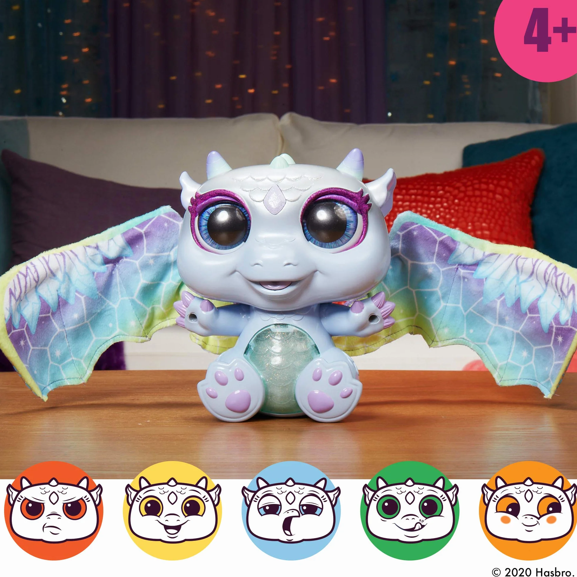 FurReal friends Moodwings Snow Dragon Interaktywna zabawka dla zwierząt domowych, ponad 50 dźwięków i reakcji, wiek od 4 lat [wyłącznie w serwisie Amazon] – wyłącznie w serwisie Amazon