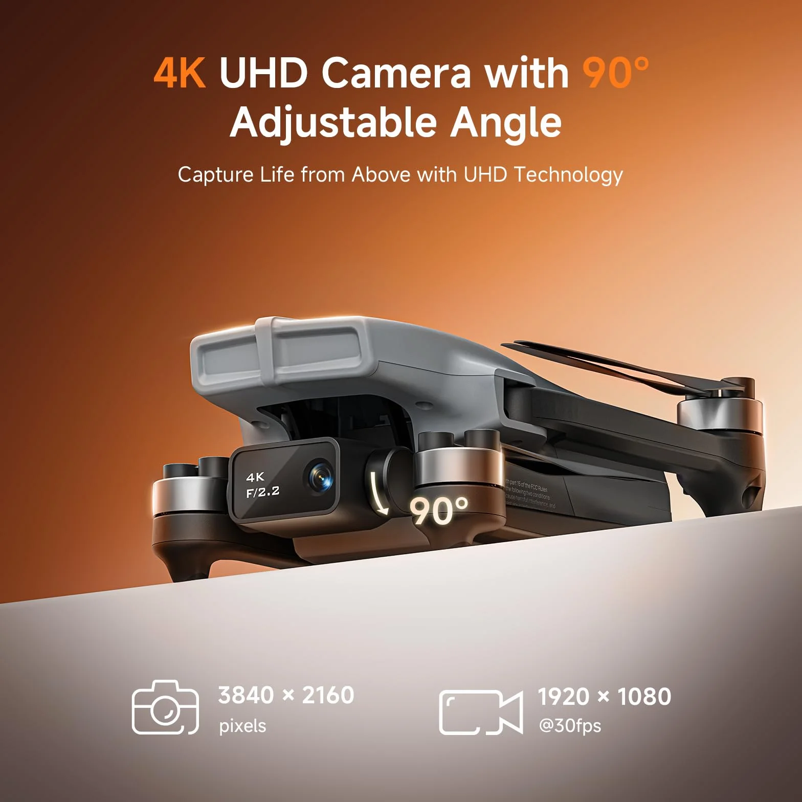 Ameta S20 Dron z Kamerą 4K Professional, Dron z GPS dla Dzieci i Dorosłych z Automatycznym Powrotem, 50 Minutowym Czasem Lotu, Trybem Inteligentnym, Sterowaniem Gestami, Wadze Poniżej 249g