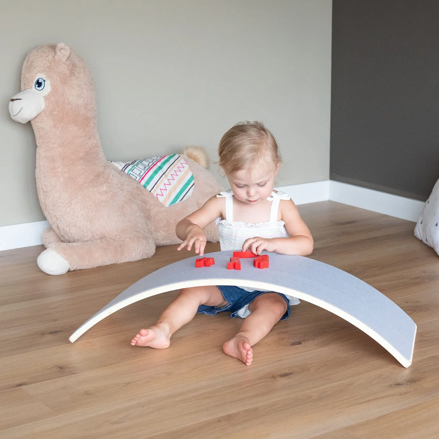 KiddyMoon Drewniana Deska Balansująca Balance Board Dla Dzieci