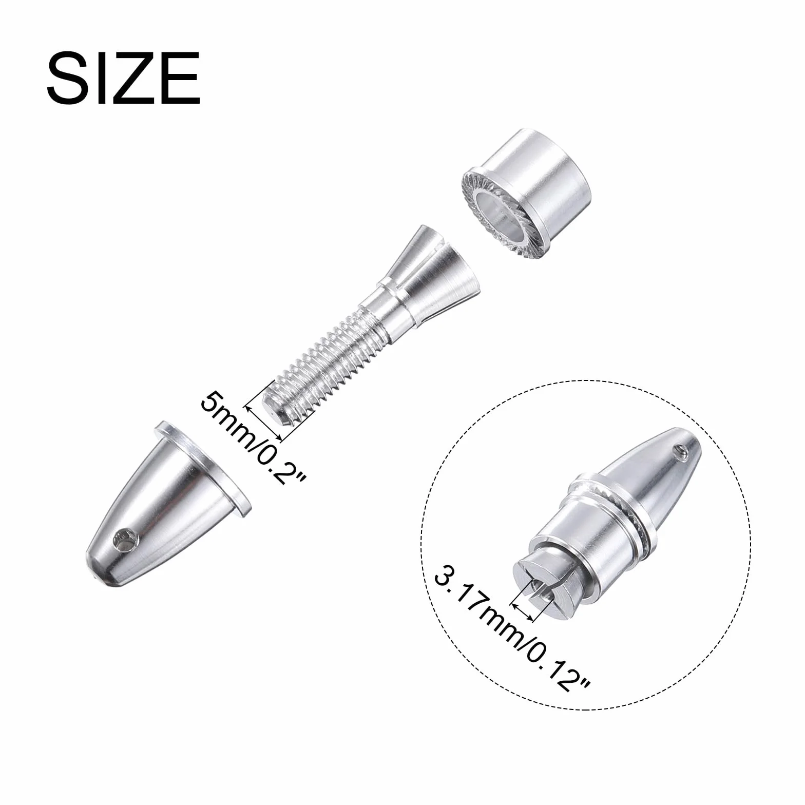 QUARKZMAN RC samolot śmigło spinner, otwór 3,17 mm i wał wyjściowy 5 mm adapter śmigła do silników bezszczotkowych i regulatora prędkości obrotowej, opakowanie zawiera 10 sztuk