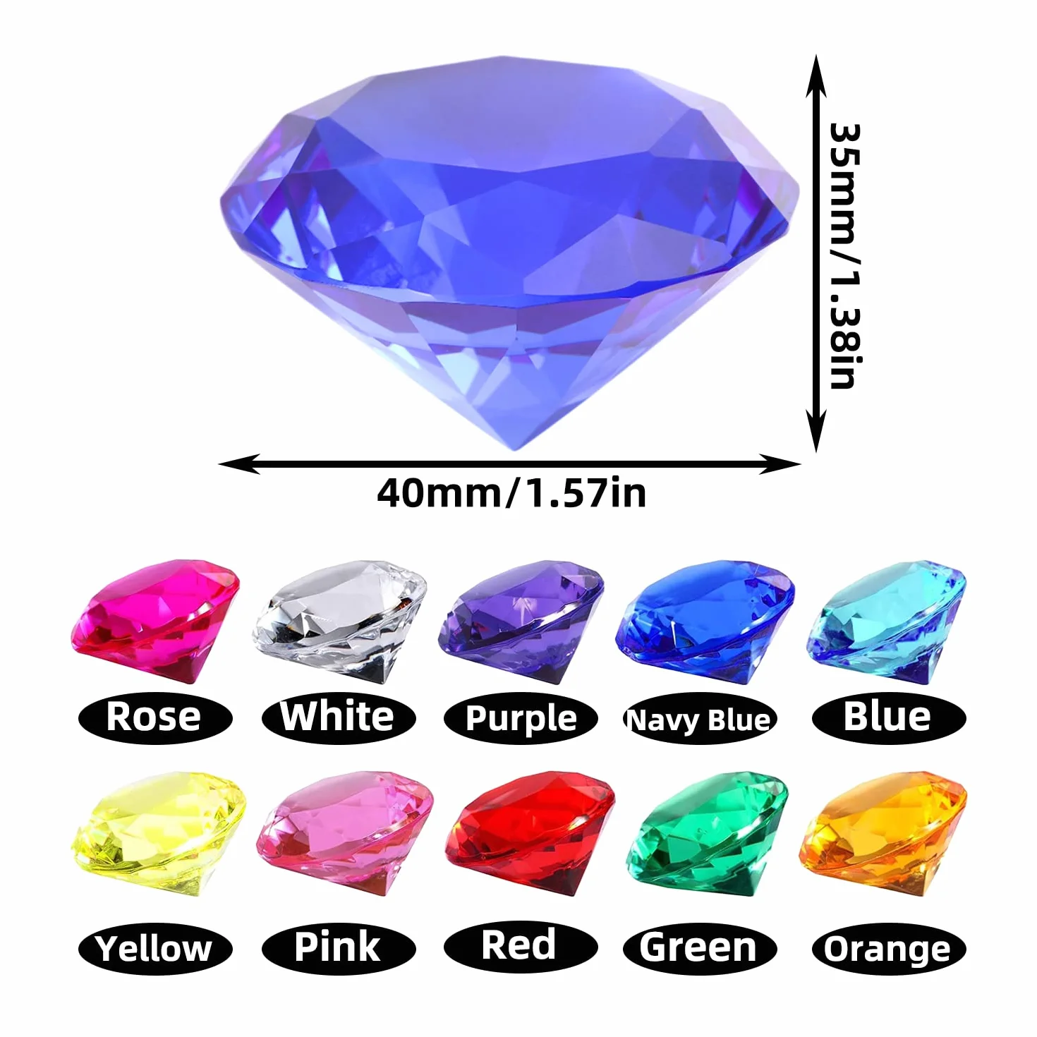 10 sztuk Duże Dzieci Diamentowe Zabawki Dekoracyjne Diamentowe Kamienie Zestaw Akrylowe Klejnoty Zabawki Kolorowe Skarby Klejnoty Pirackie Poszukiwanie Skarbów Zabawki Plastikowe Diamenty na Boże Naro