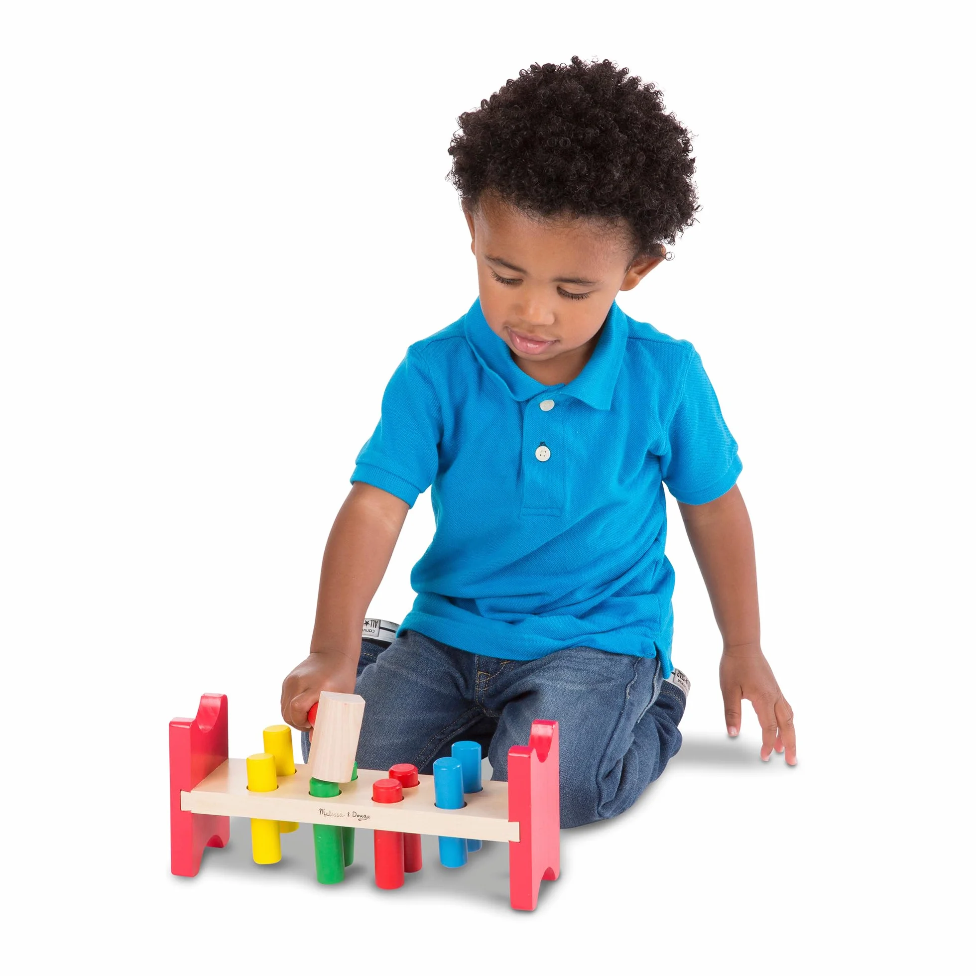 Melissa & Doug Deluxe drewniana zabawka Pound-A-Peg z młotem - certyfikat FSC