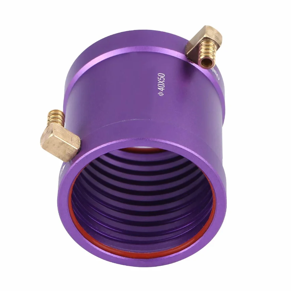 RC metalowa kurtka chłodząca wodę, 40 mm rozpraszanie ciepła woda chłodzenie M5 kurtka RC łódź chłodzona wodą adapter gwintowany zestaw akcesoriów do silnika łodzi 4074 4082 RC, fioletowa