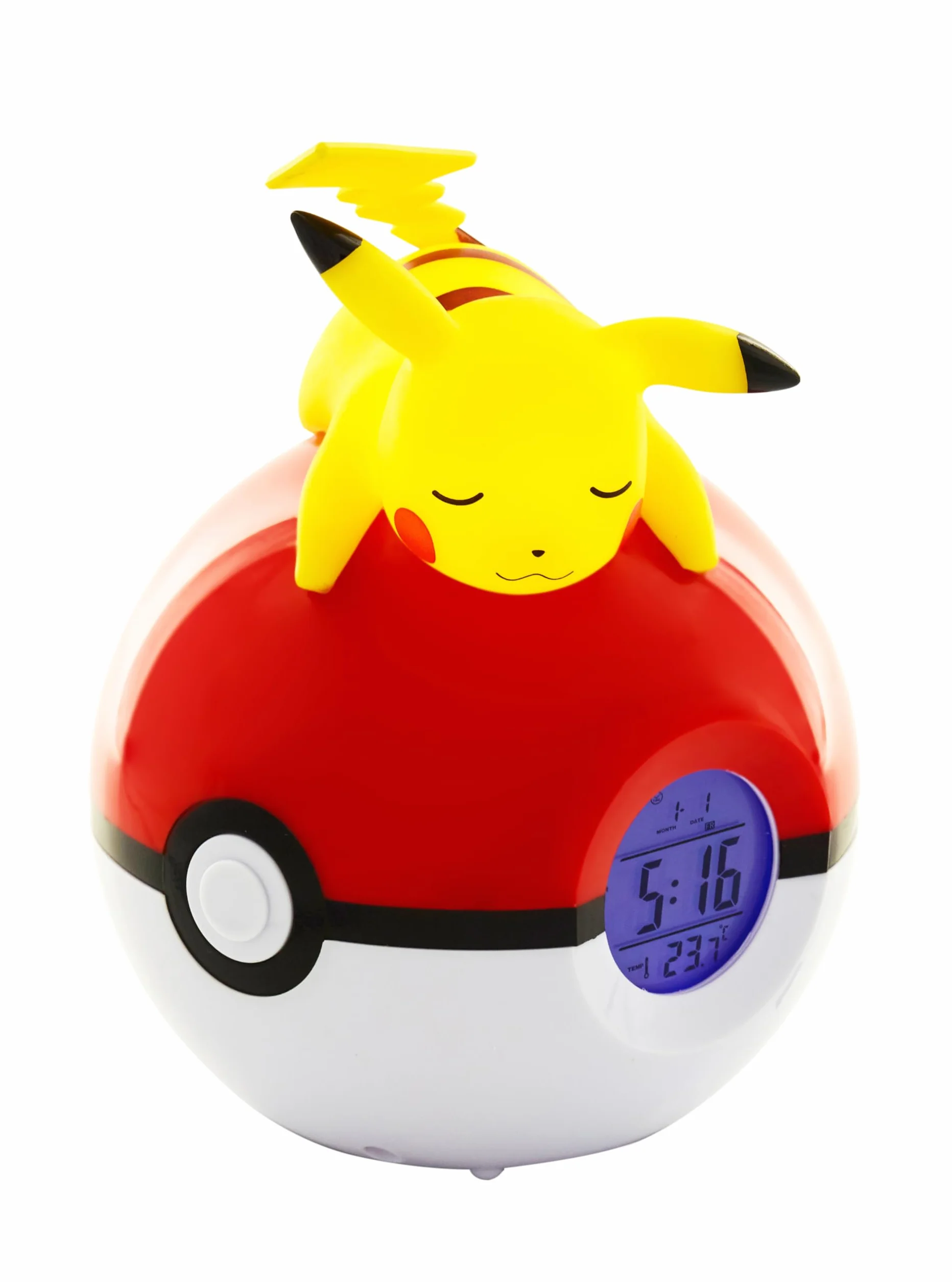 Podświetlany budzik Pokémon- Pikachu Radio, Unique, 811354, Żółty, 12 x H15 x 11,5 cm (Opakowanie może się różnić)