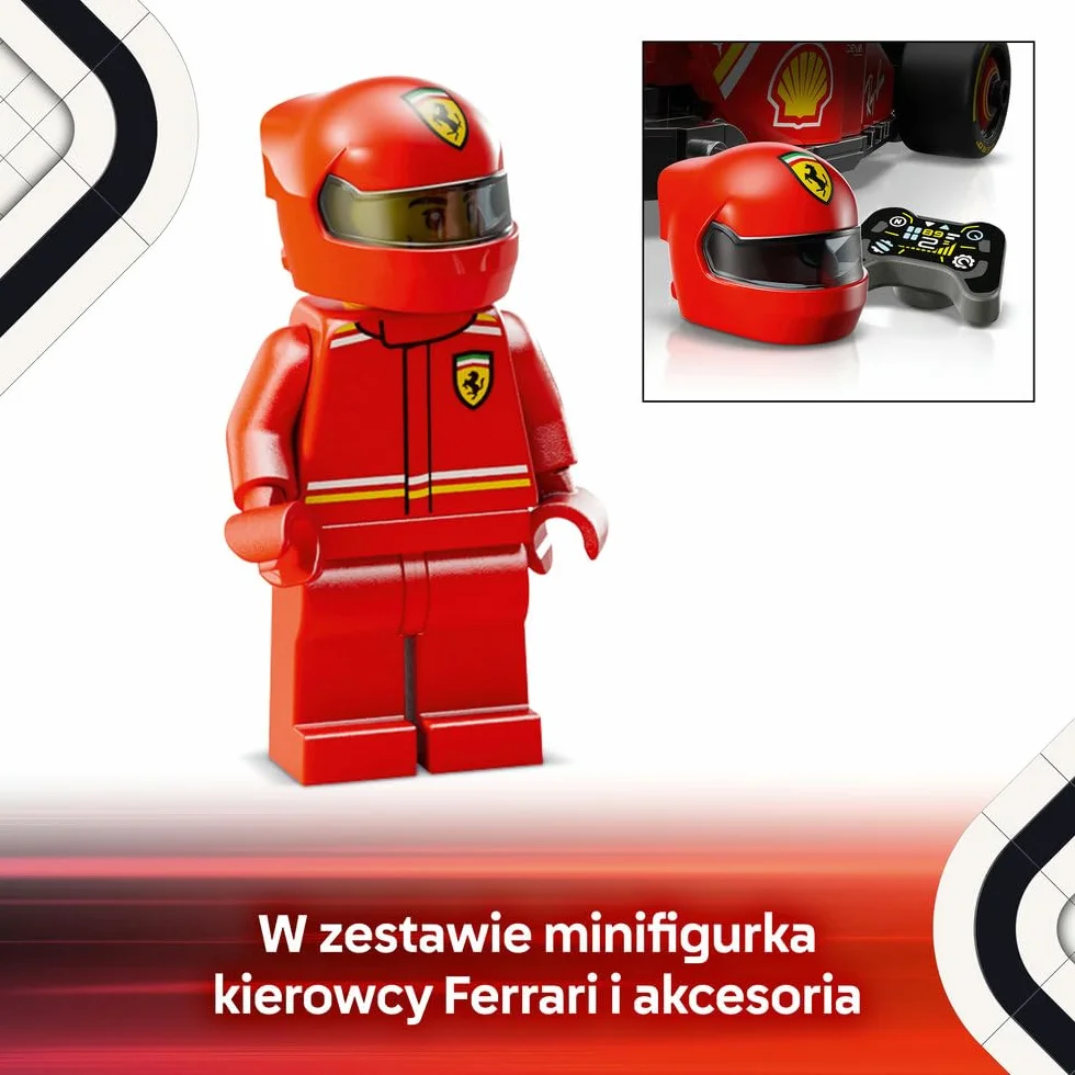 LEGO Speed Champions Bolid F1 Ferrari SF-24, Model Pojazdu, Zabawka dla Dziecka do Zbudowania, Zestaw Konstrukcyjny z Minifigurką Kierowcy, Pomysł na Prezent dla 10-latka, Chłopca i Dziewczynki 77242
