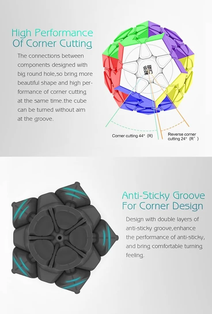 YJ YuHu V2 M Megaminx Speed Cube dwunastościan kostka bez naklejek 3D łamigłówka