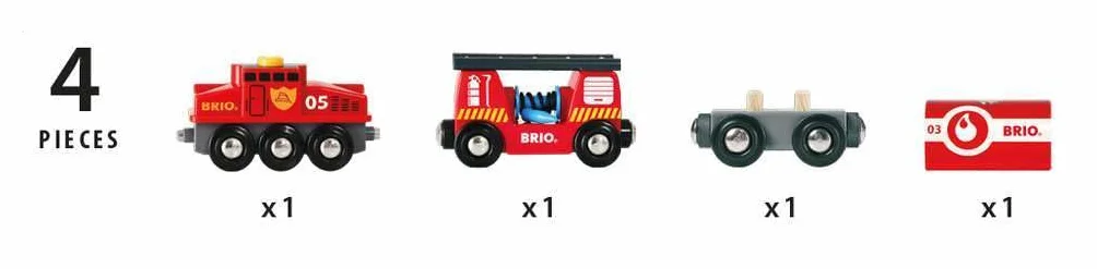 Brio 63384400 Pociąg Straż Pożarna (63384400) Bezpieczna Zabawka Dla Dzieci Powyżej 3 Lat,Kolorowy