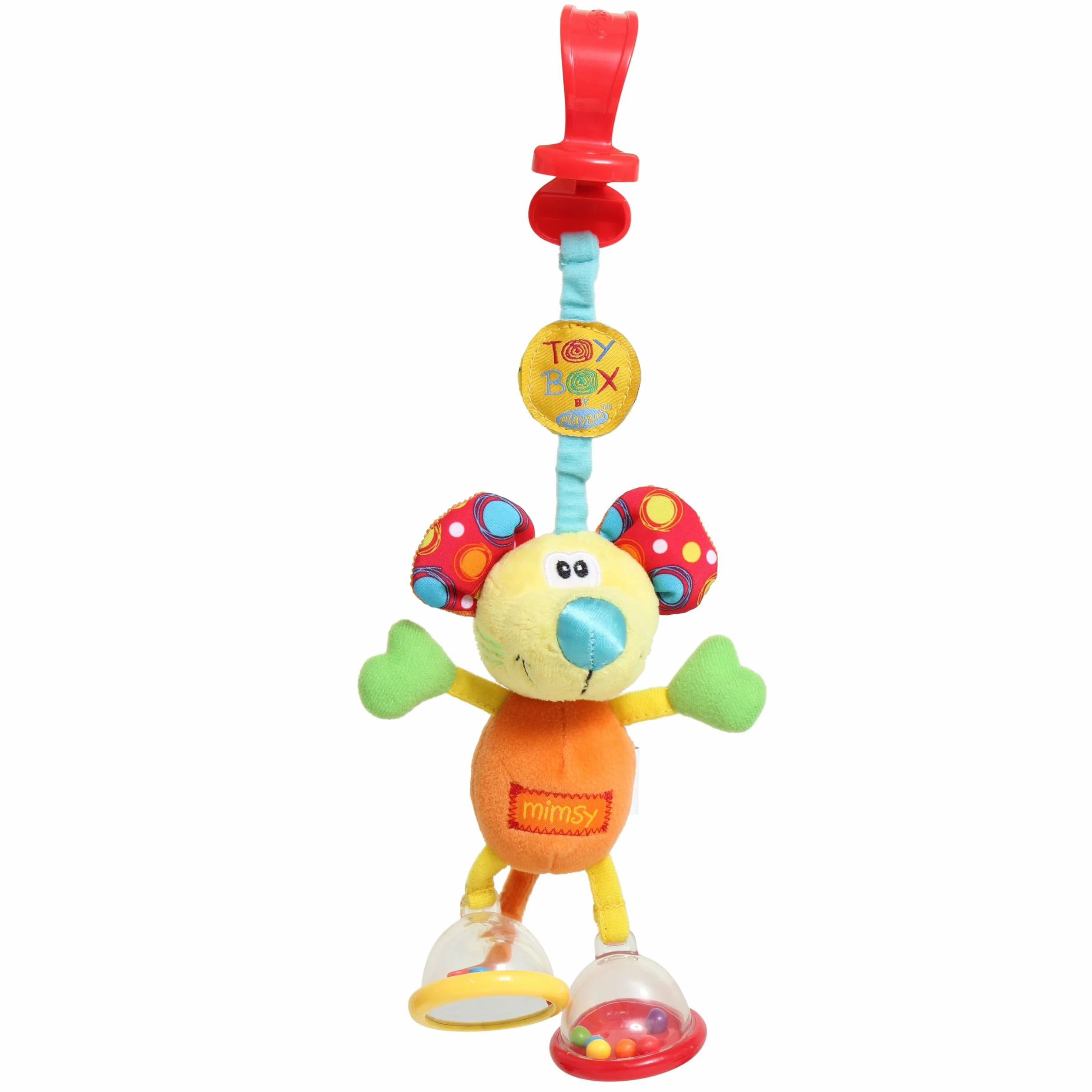 Playgro Przyczepa do samochodu ciężarowego mysz – przyczepka do wózka dziecięcego – zabawka dla dzieci – przyczepka do wózka dziecięcego – kolorowa