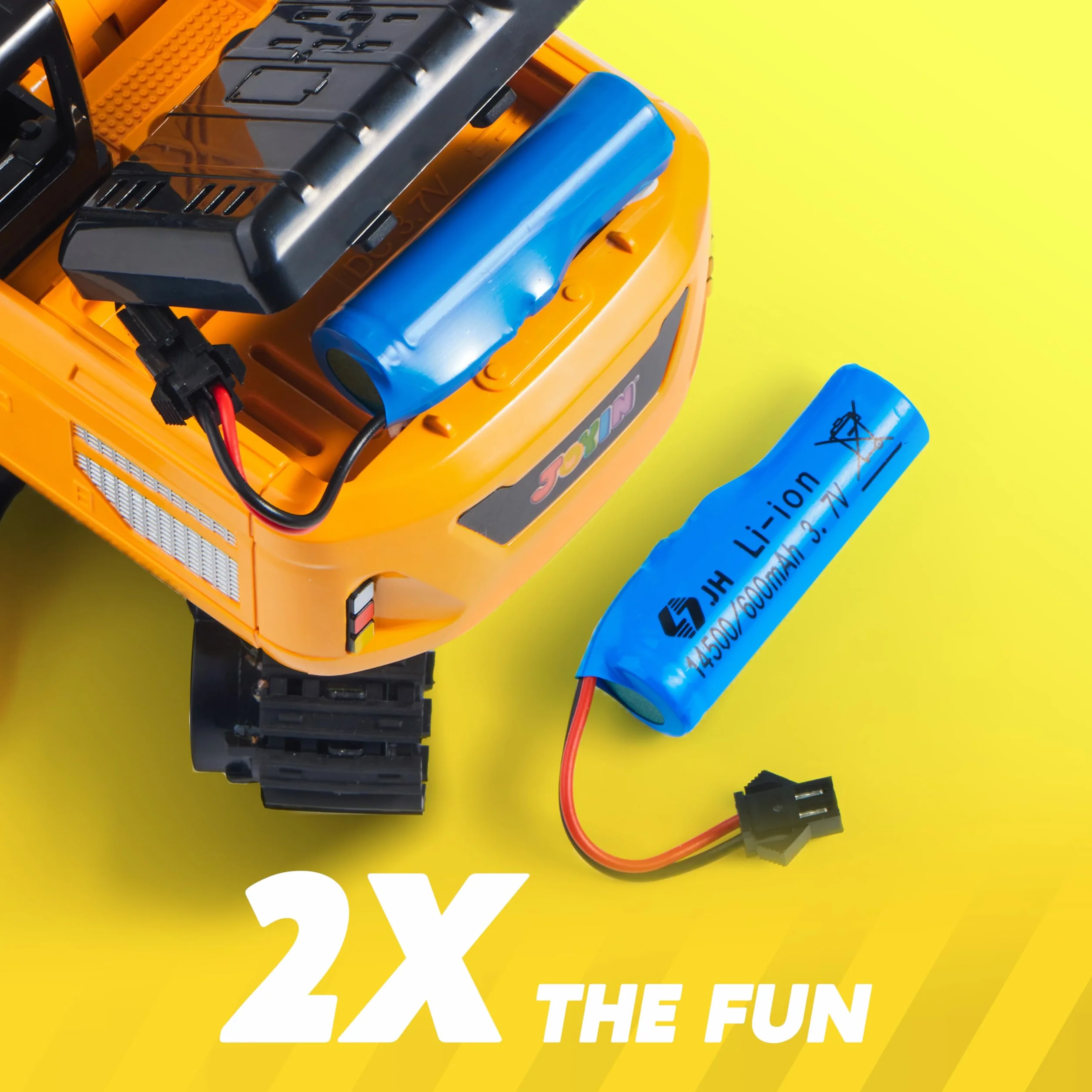 JOYIN Koparka zdalnie sterowana RC Digger traktor zabawki dla chłopców, 2,4 Ghz, RC koparka zabawka ze światłem, pojazdy budowlane, zabawki, samochód dla chłopców w wieku 3, 4, 5, 6, 7, 8-12 lat
