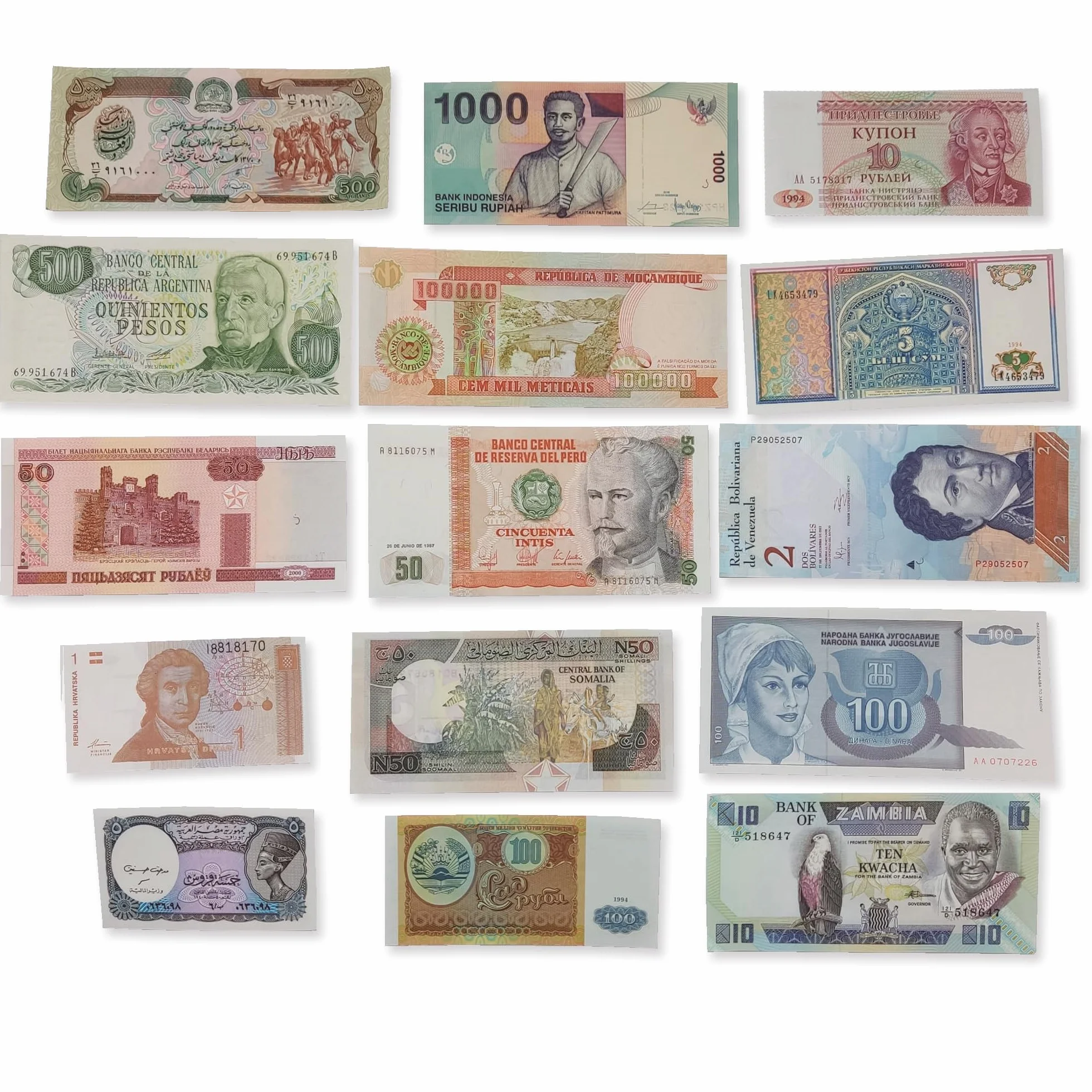 Kolekcja World Banknotes - 15 banknotów z 15 różnych krajów świata