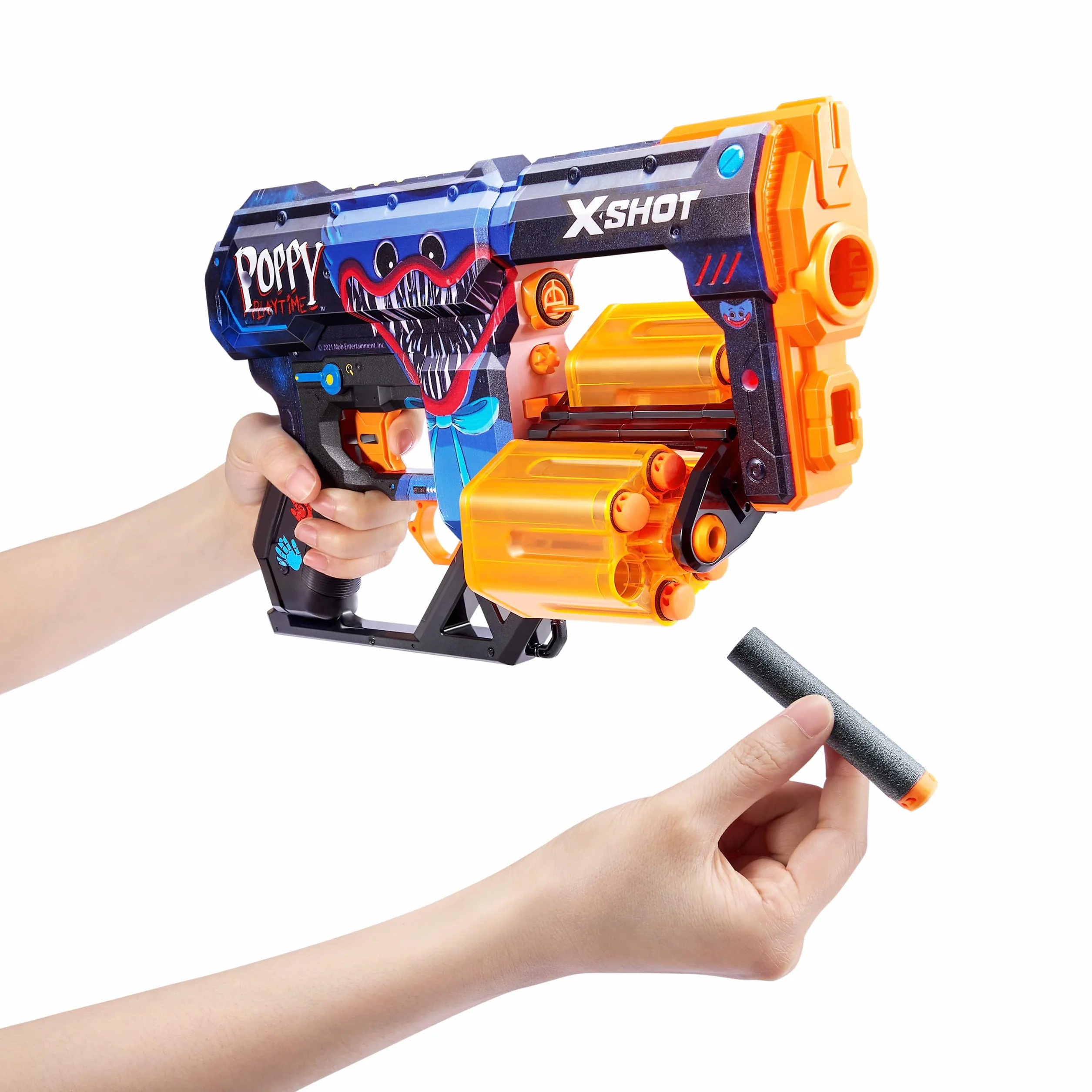 XSHOT- X-Shot Skins Dread, Poppy, 12 rzutek z pianką wyrzutnią, 36651