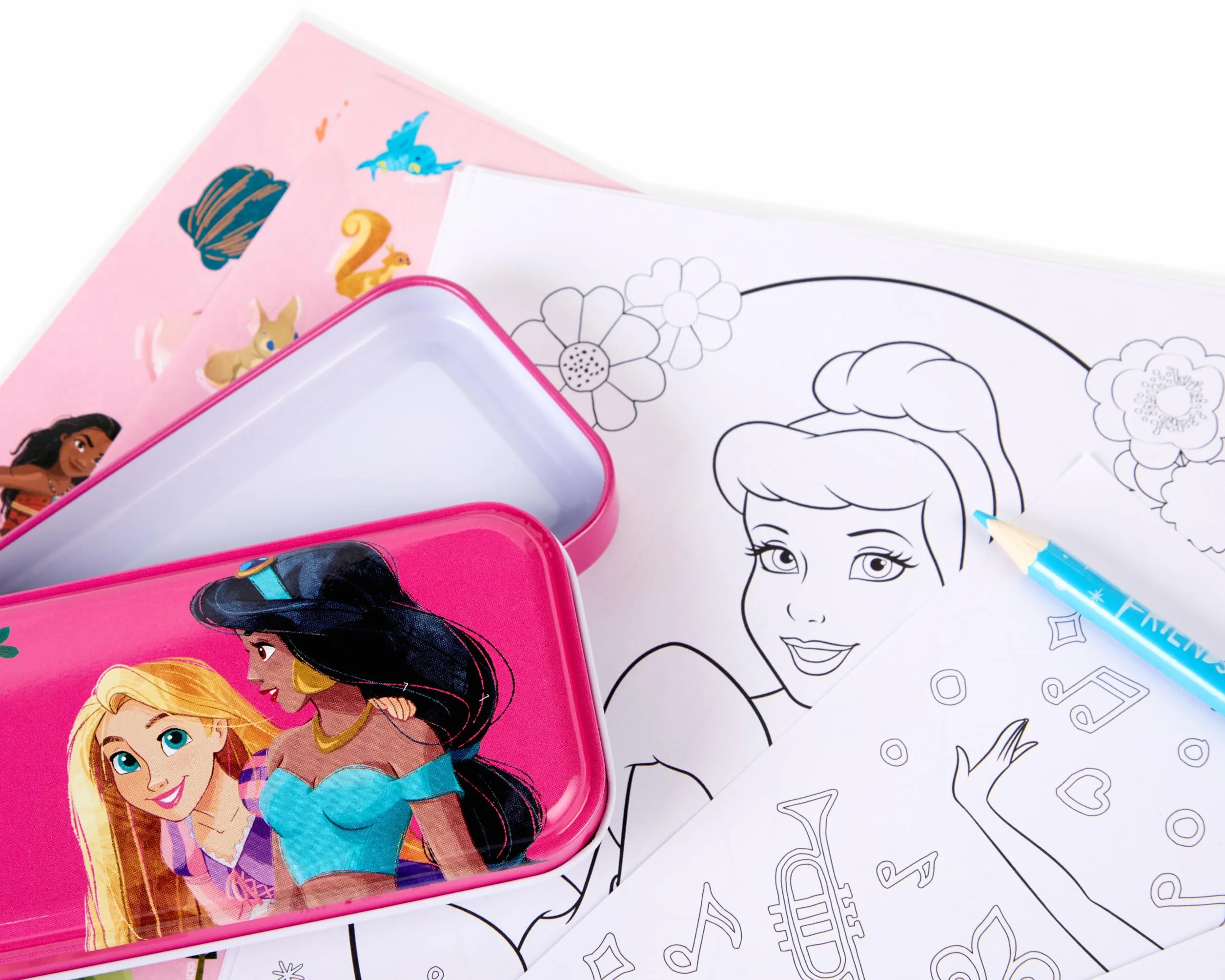 Disney Princess Kreatywny zestaw do rysowania dla dzieci Vaiana Kopciuszek Roszpunka z piórnikiem