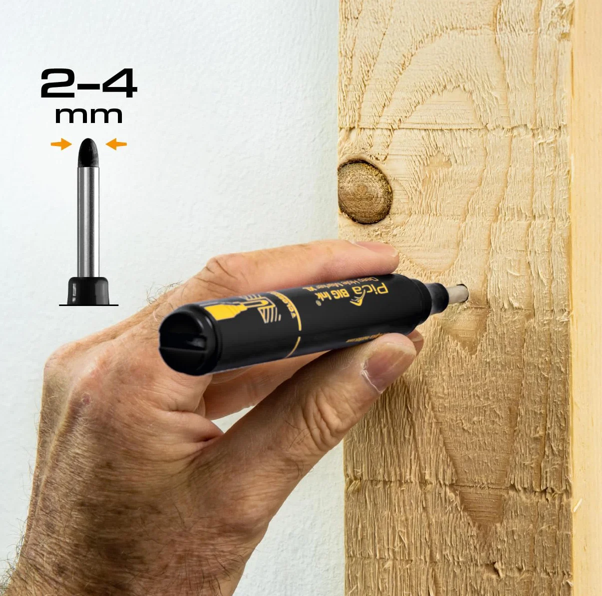 Pica BIG Ink czarny 170/46 | Permanentny marker XL Smart‑Use do głębokich otworów | Mocne oznaczenia | Do gładkich i suchych powierzchni