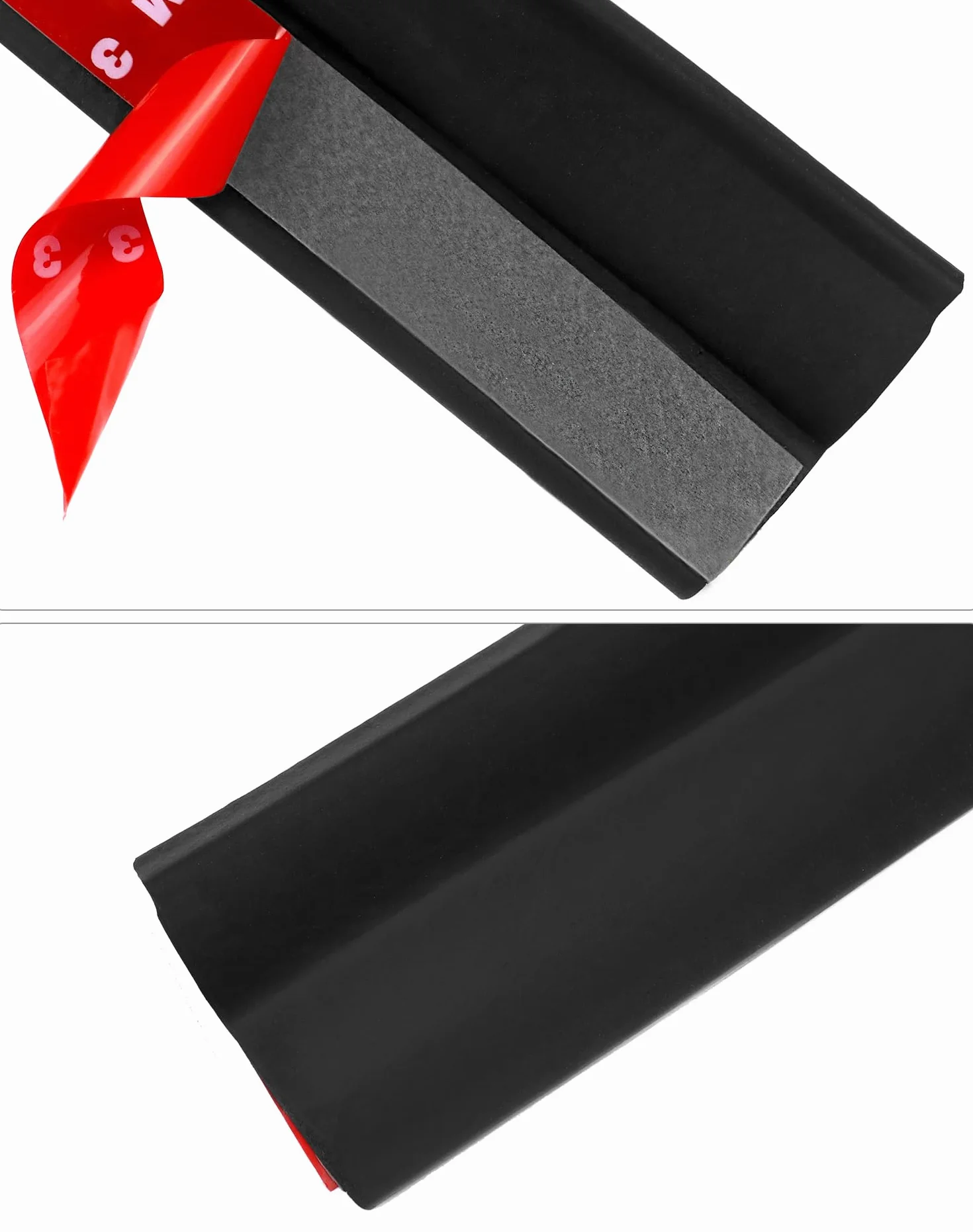 QWORK® Uszczelka do bramy garażowej 3 m, uszczelka gumowa do bramy garażowej, do ochrony skrzydeł, brudu i czynników atmosferycznych, z gwoździami