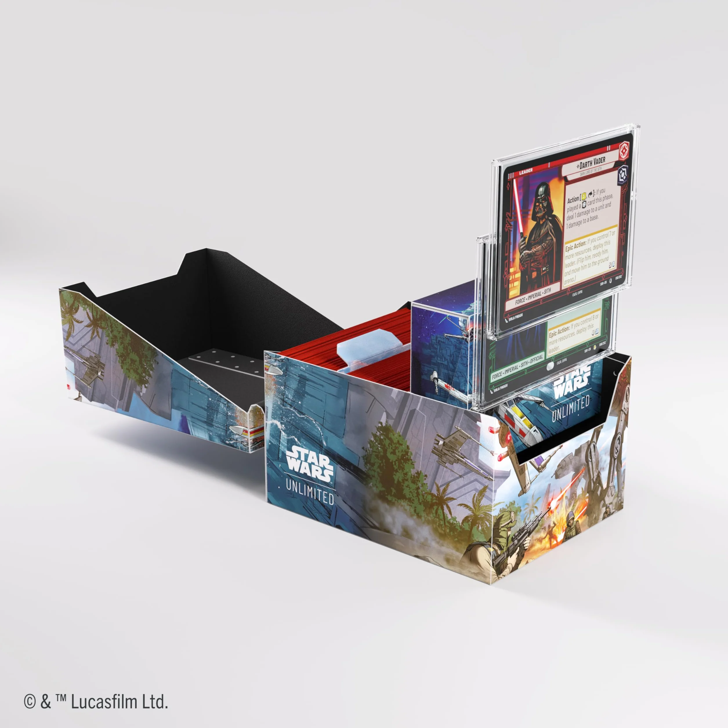 Gamegenic - Star Wars Unlimited Soft Crate - w pełni kolorowe drukowane i oficjalnie licencjonowane trwałe pudełko na pokład, Holds 60 dwustronnych kart, TCG i LCGs, Battle of Scarif