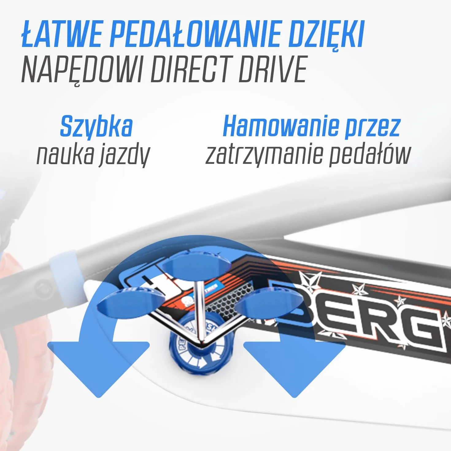 BERG Gokart Buzzy Nitro 2-w-1 z drążkiem przesuwnym | z ruchomym wolnym biegiem, pojazdem dziecięcym, bezpiecznym i stabilnością, zabawka dla dzieci w wieku 2,5-5 lat